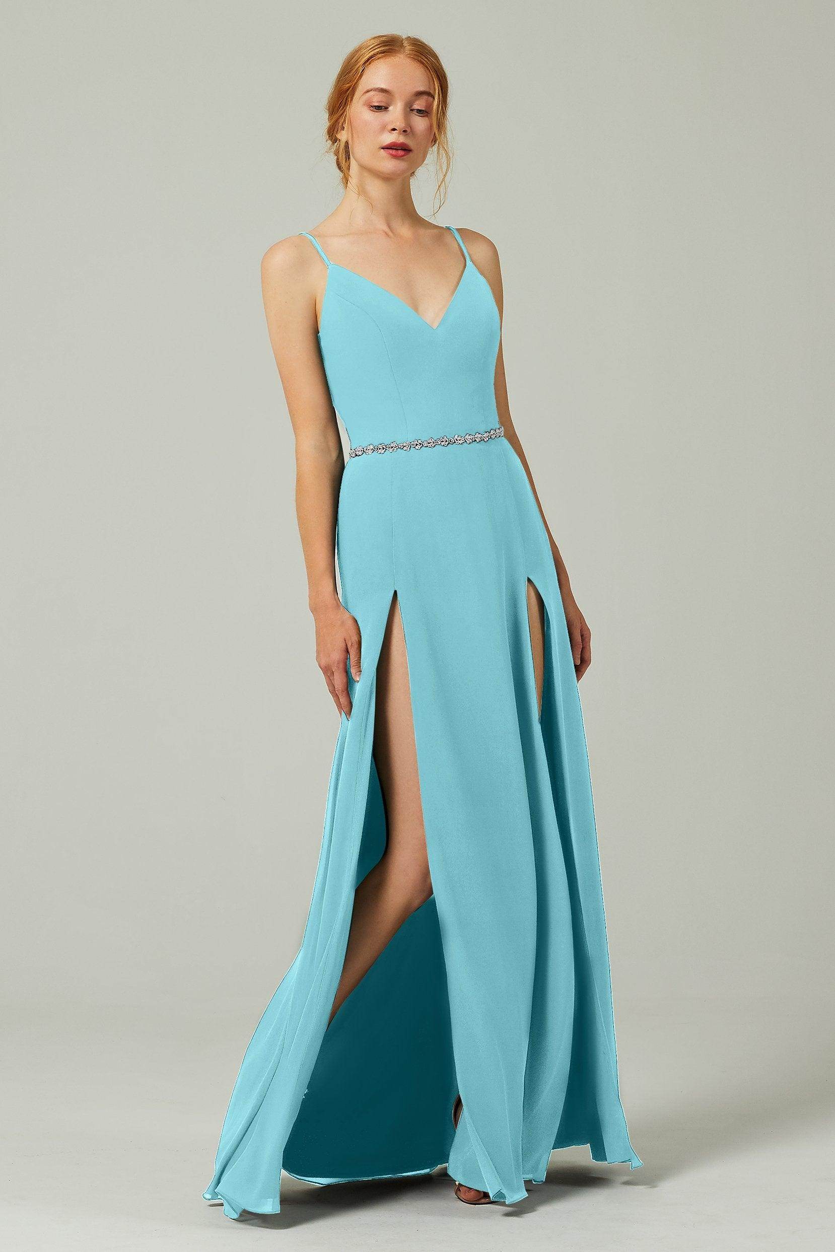 A-Line Floor Length Chiffon Bridesmaid Dress CB0321