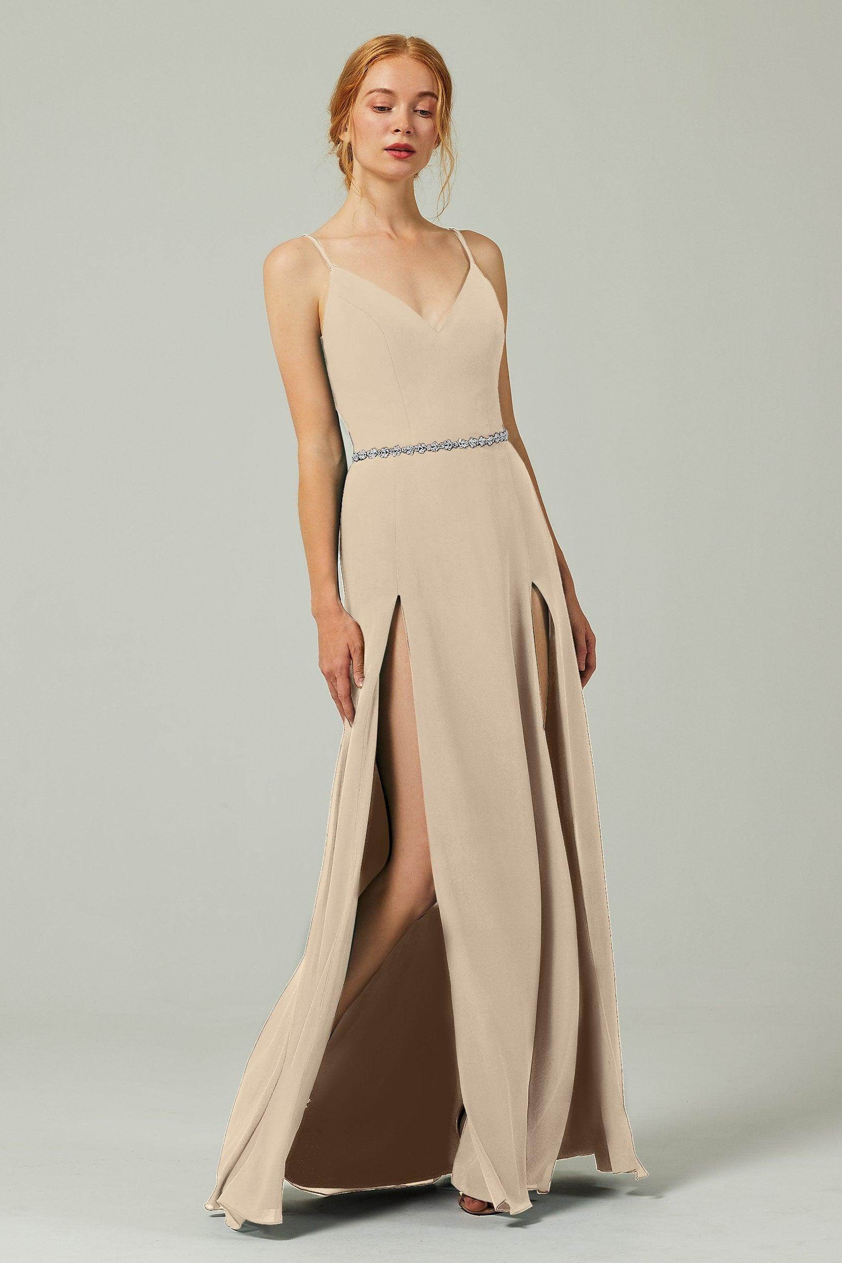 A-Line Floor Length Chiffon Bridesmaid Dress CB0321
