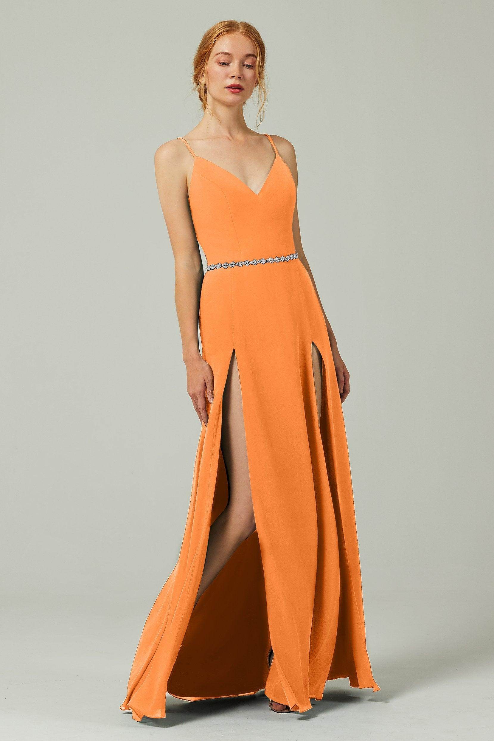 A-Line Floor Length Chiffon Bridesmaid Dress CB0321
