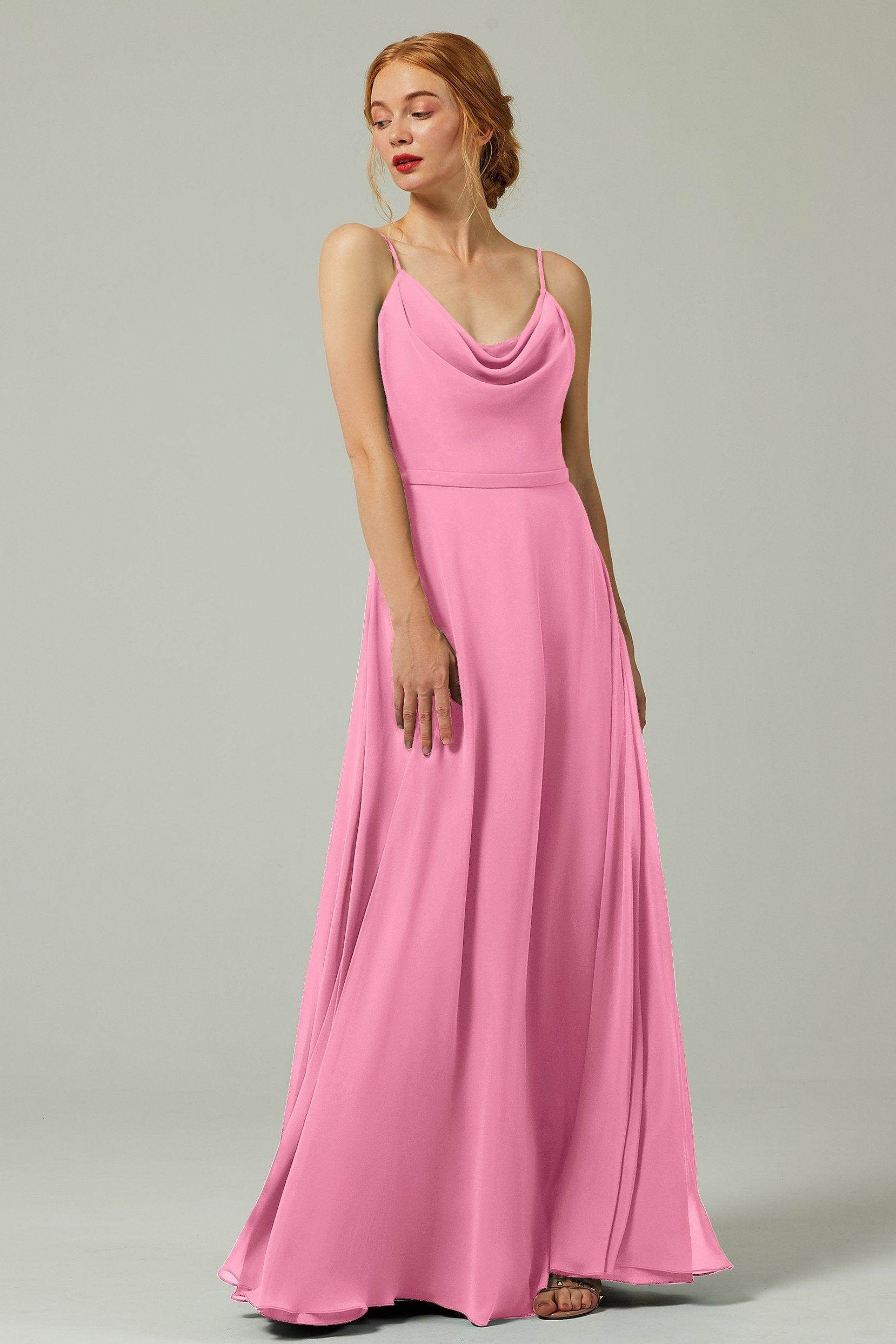 A-Line Floor Length Chiffon Bridesmaid Dress CB0322