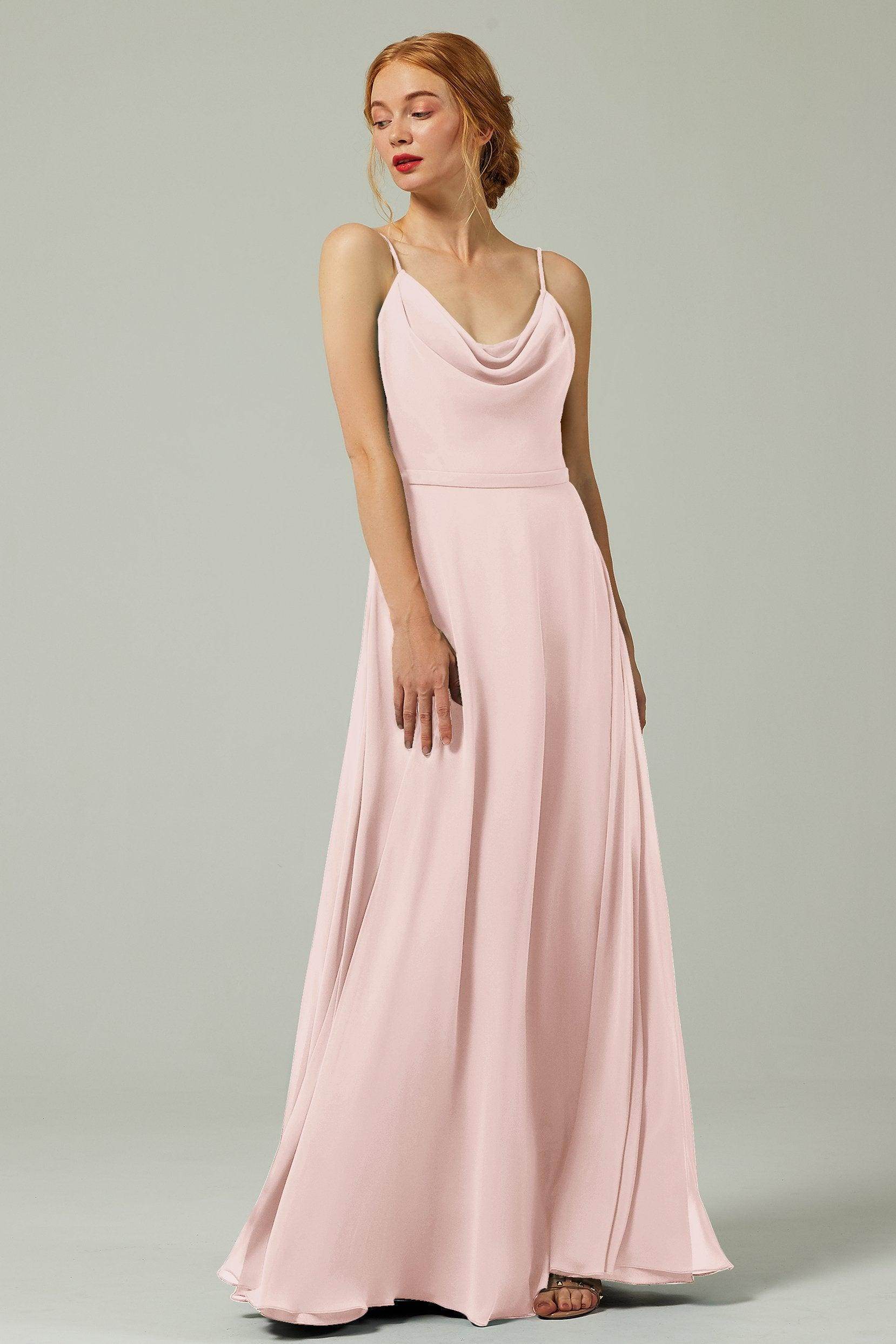 A-Line Floor Length Chiffon Bridesmaid Dress CB0322