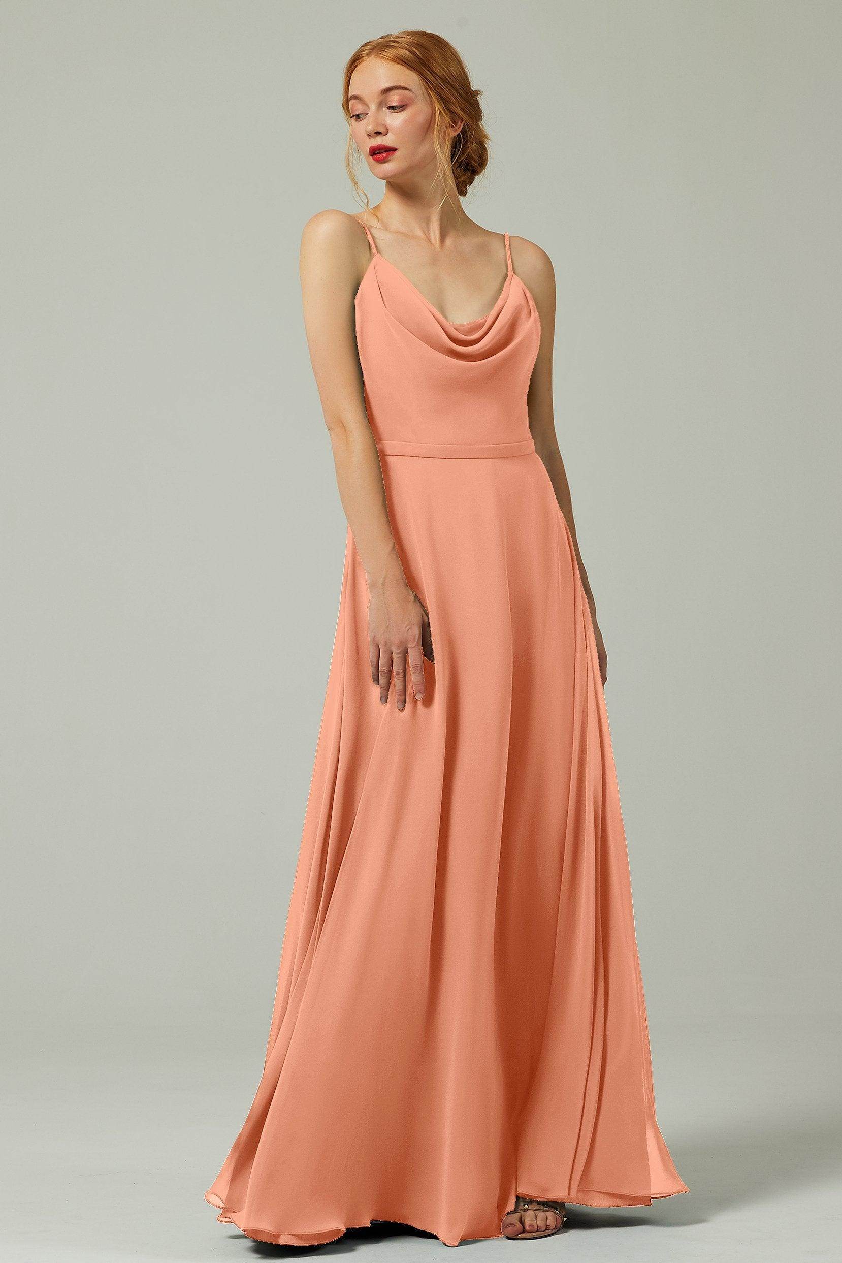 A-Line Floor Length Chiffon Bridesmaid Dress CB0322