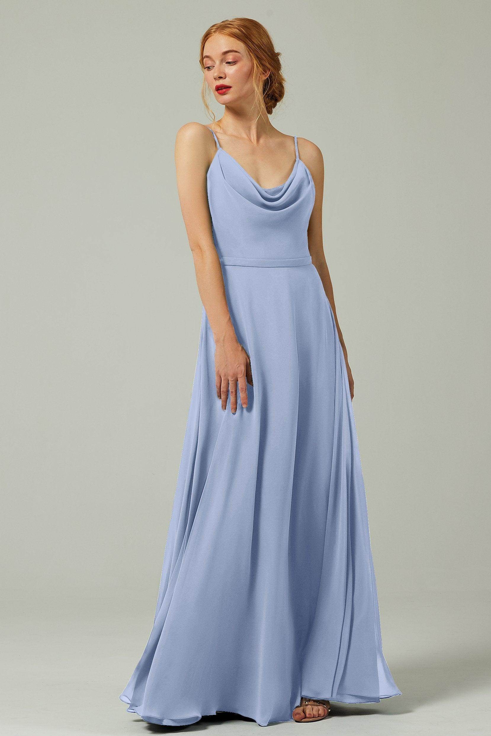 A-Line Floor Length Chiffon Bridesmaid Dress CB0322