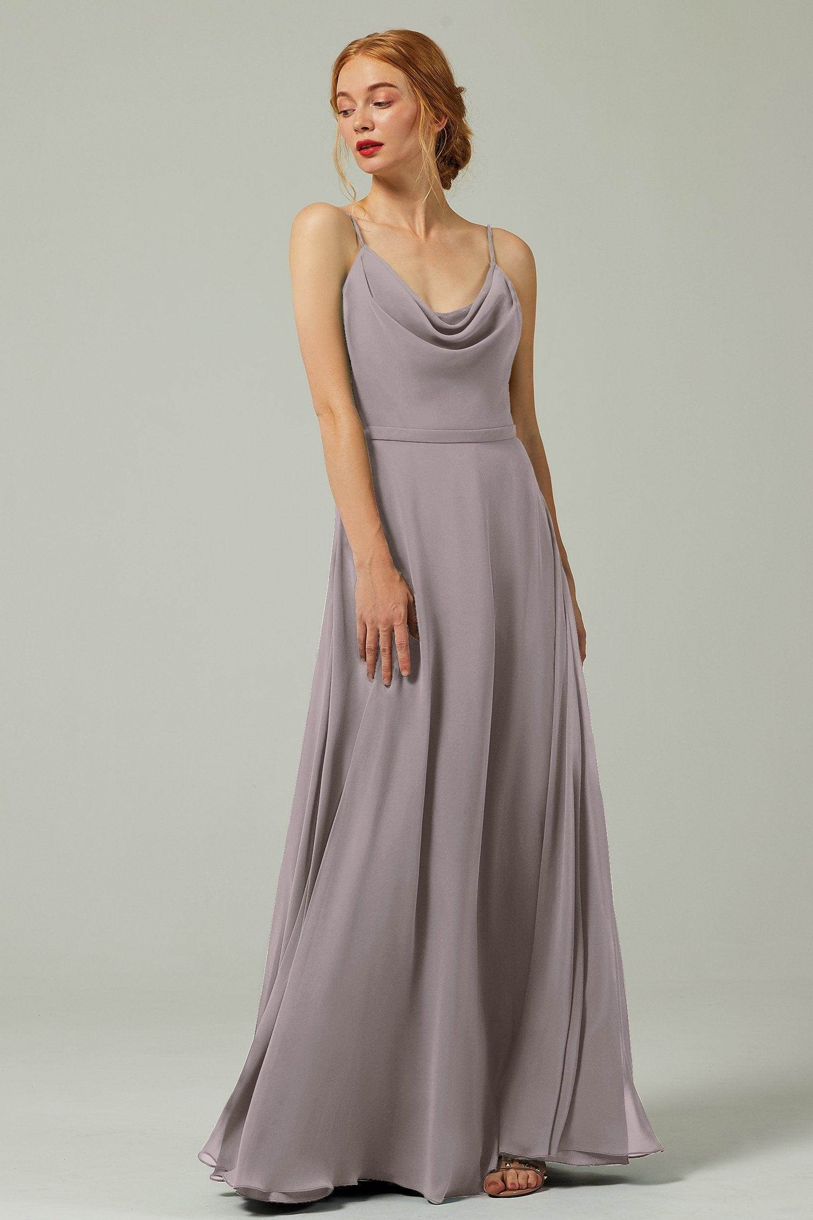 A-Line Floor Length Chiffon Bridesmaid Dress CB0322