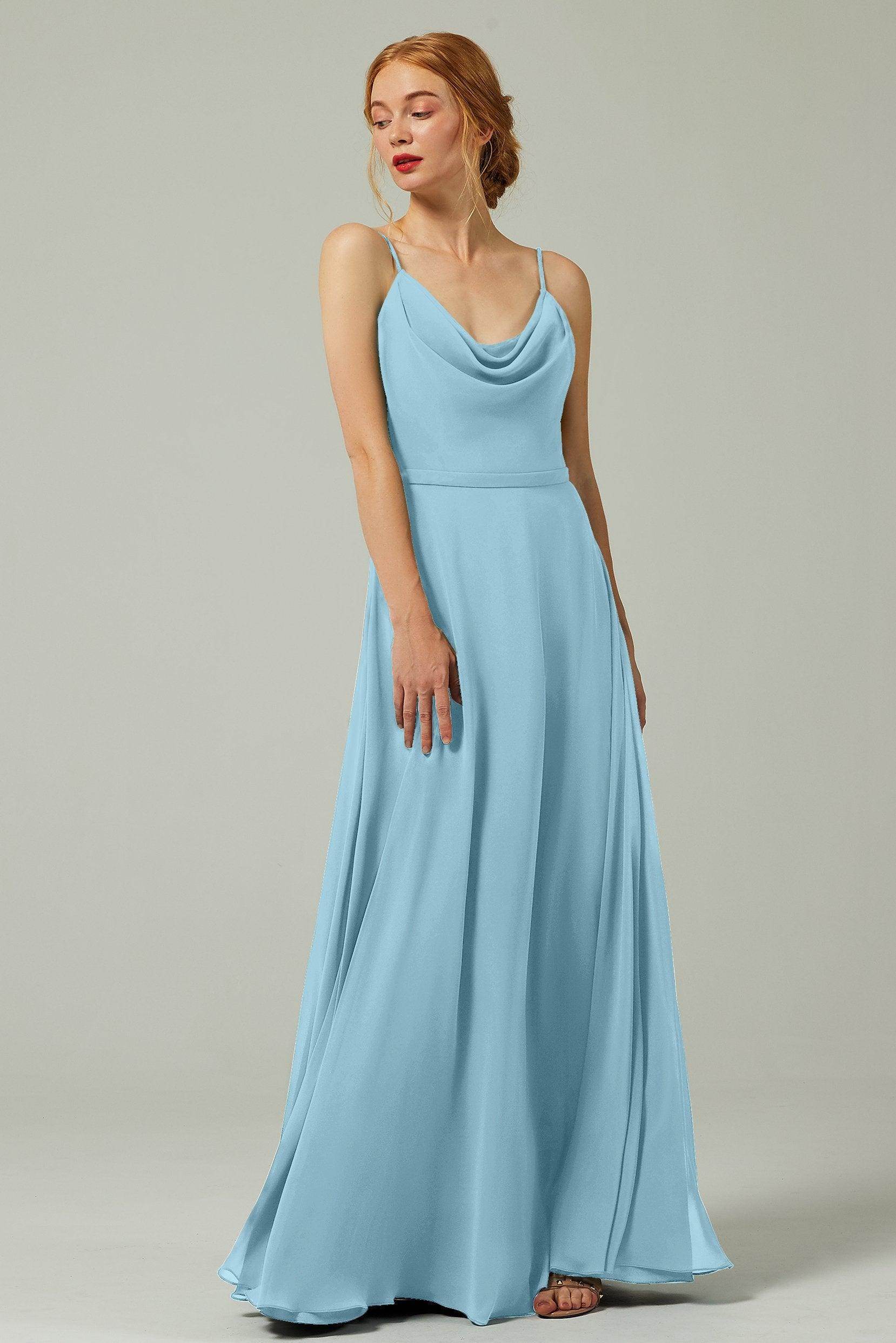 A-Line Floor Length Chiffon Bridesmaid Dress CB0322