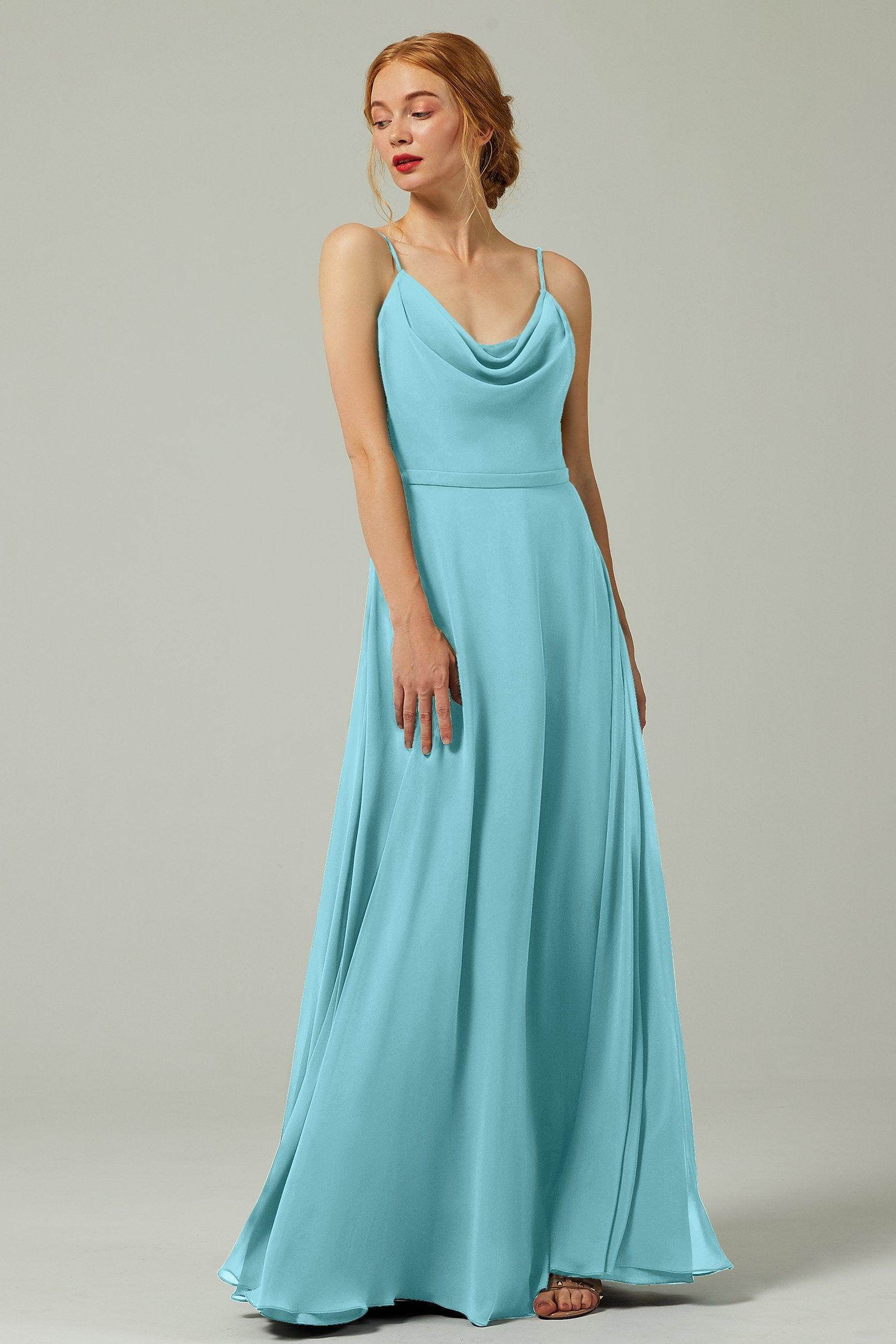A-Line Floor Length Chiffon Bridesmaid Dress CB0322