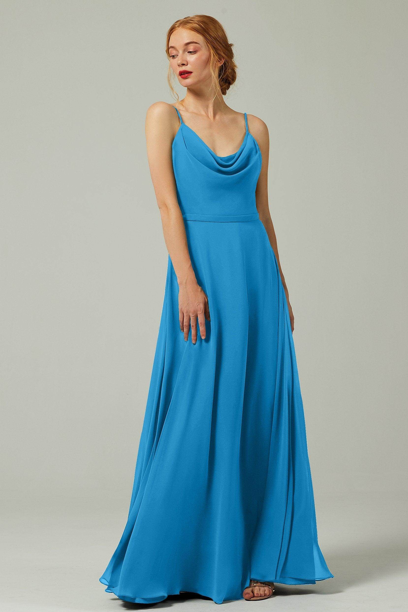 A-Line Floor Length Chiffon Bridesmaid Dress CB0322