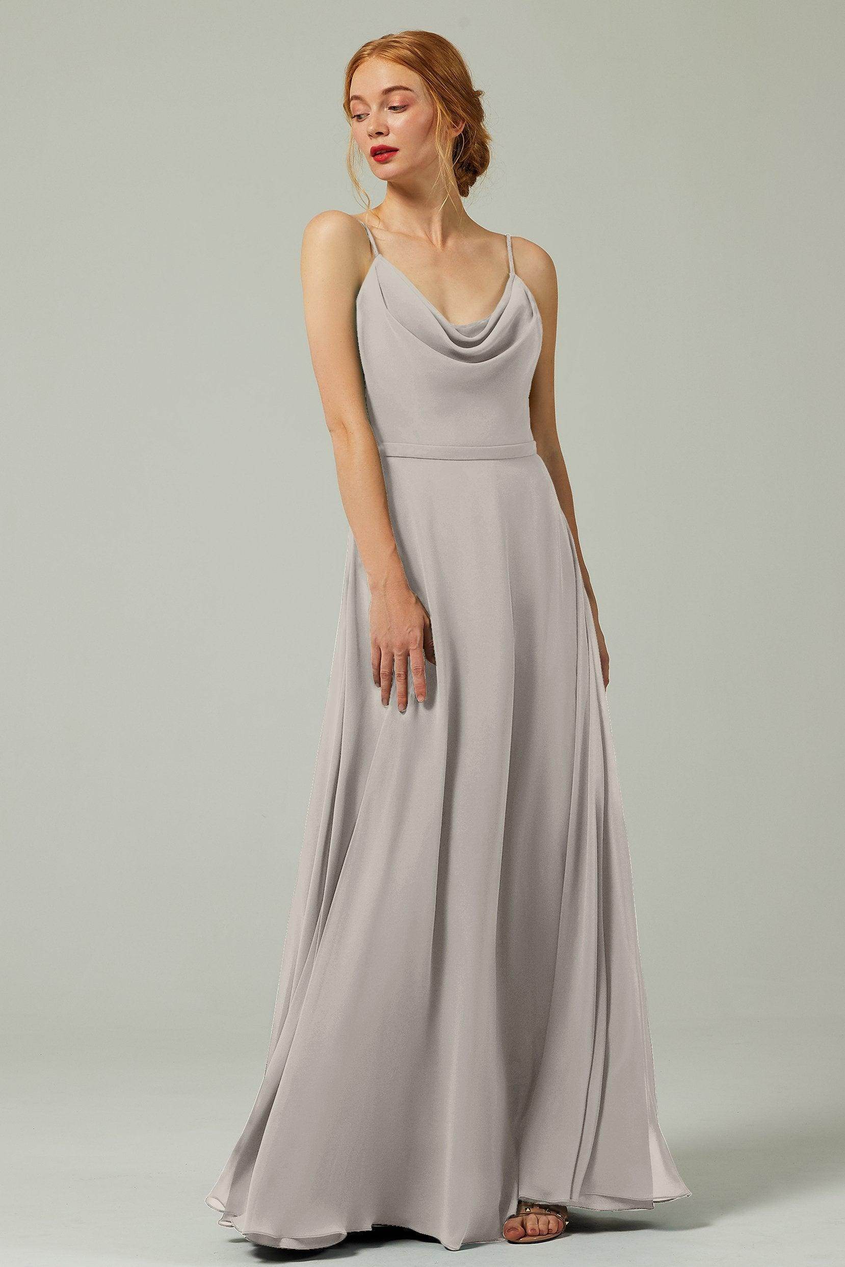 A-Line Floor Length Chiffon Bridesmaid Dress CB0322