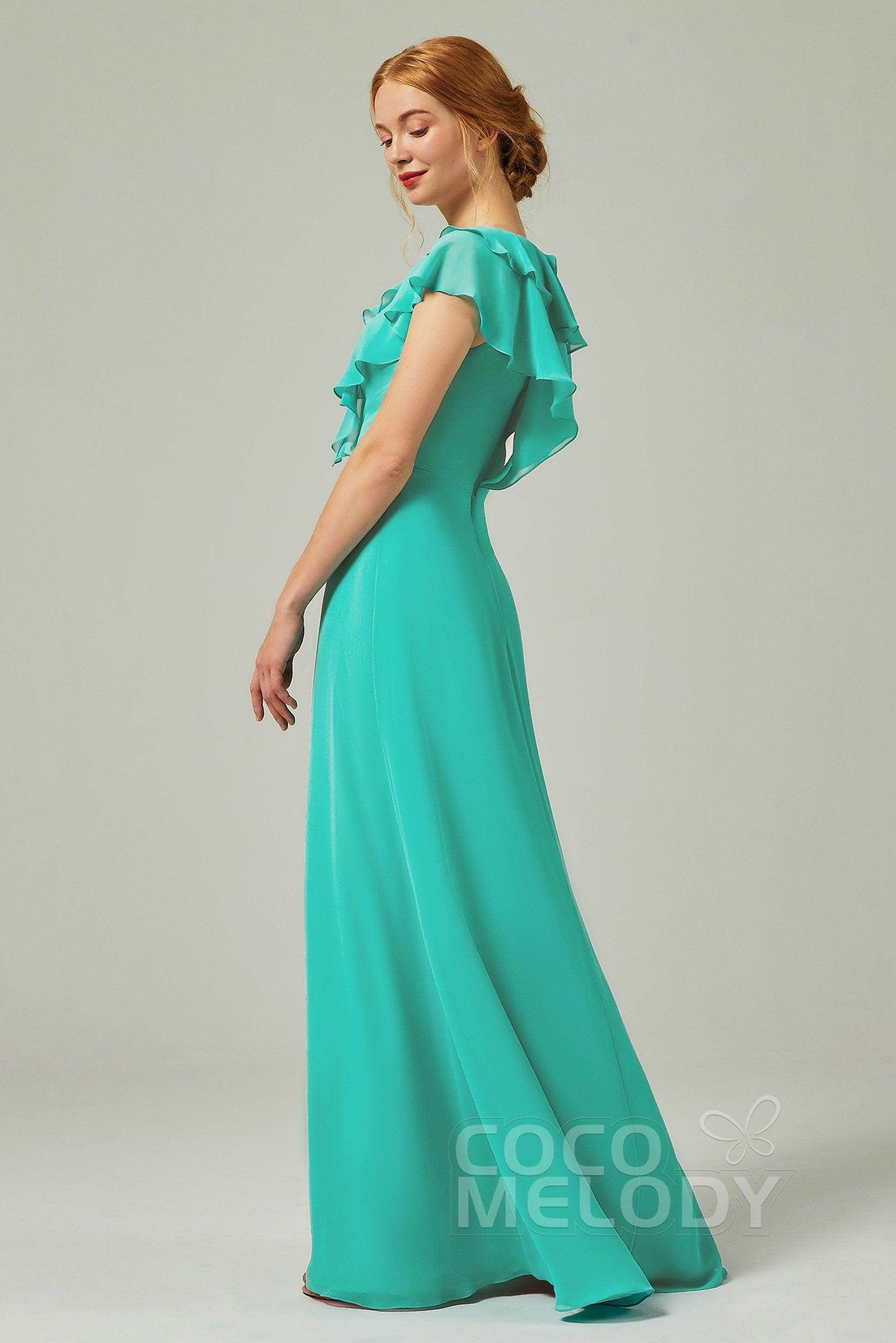 A-Line Floor Length Chiffon Bridesmaid Dress CB0323