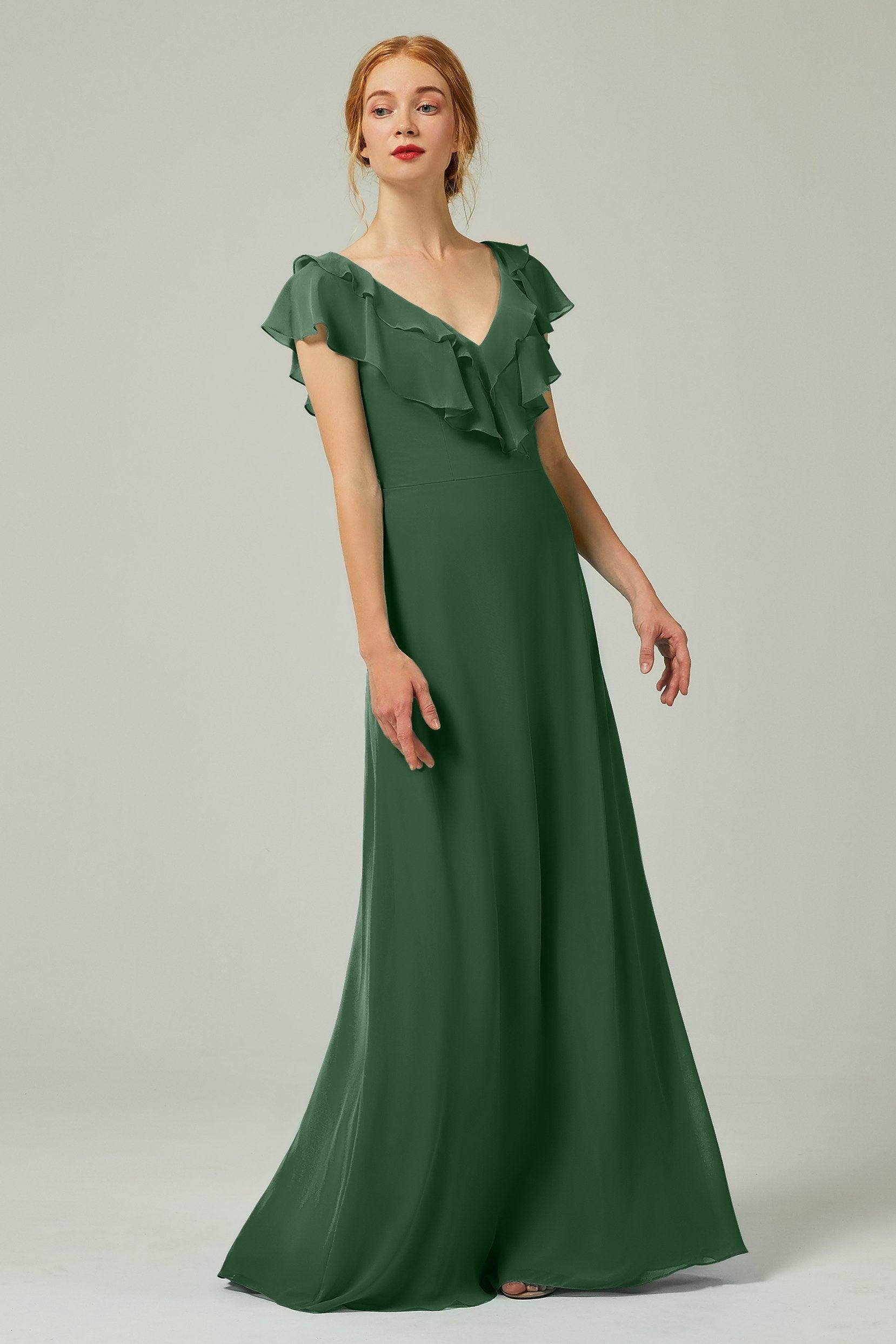 A-Line Floor Length Chiffon Bridesmaid Dress CB0323