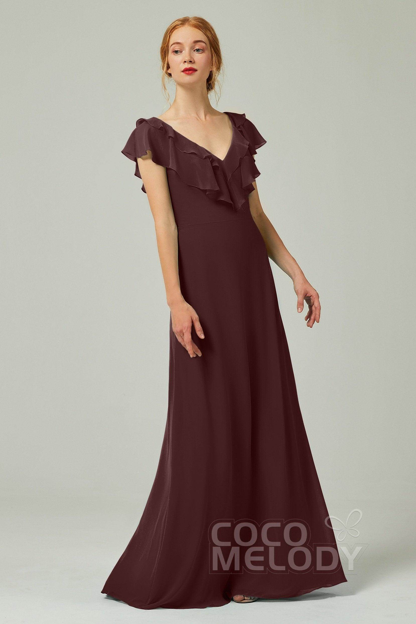 A-Line Floor Length Chiffon Bridesmaid Dress CB0323