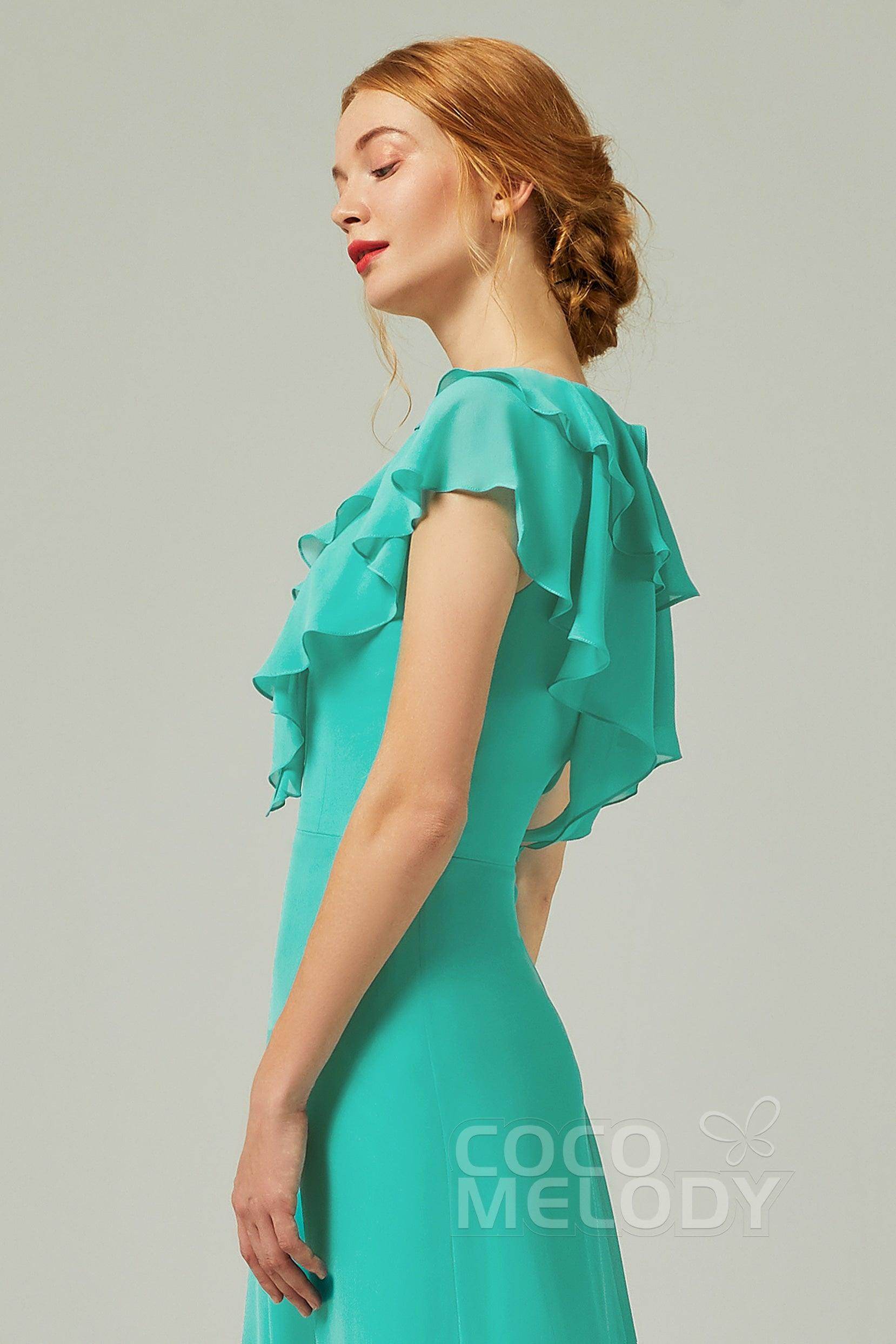 A-Line Floor Length Chiffon Bridesmaid Dress CB0323