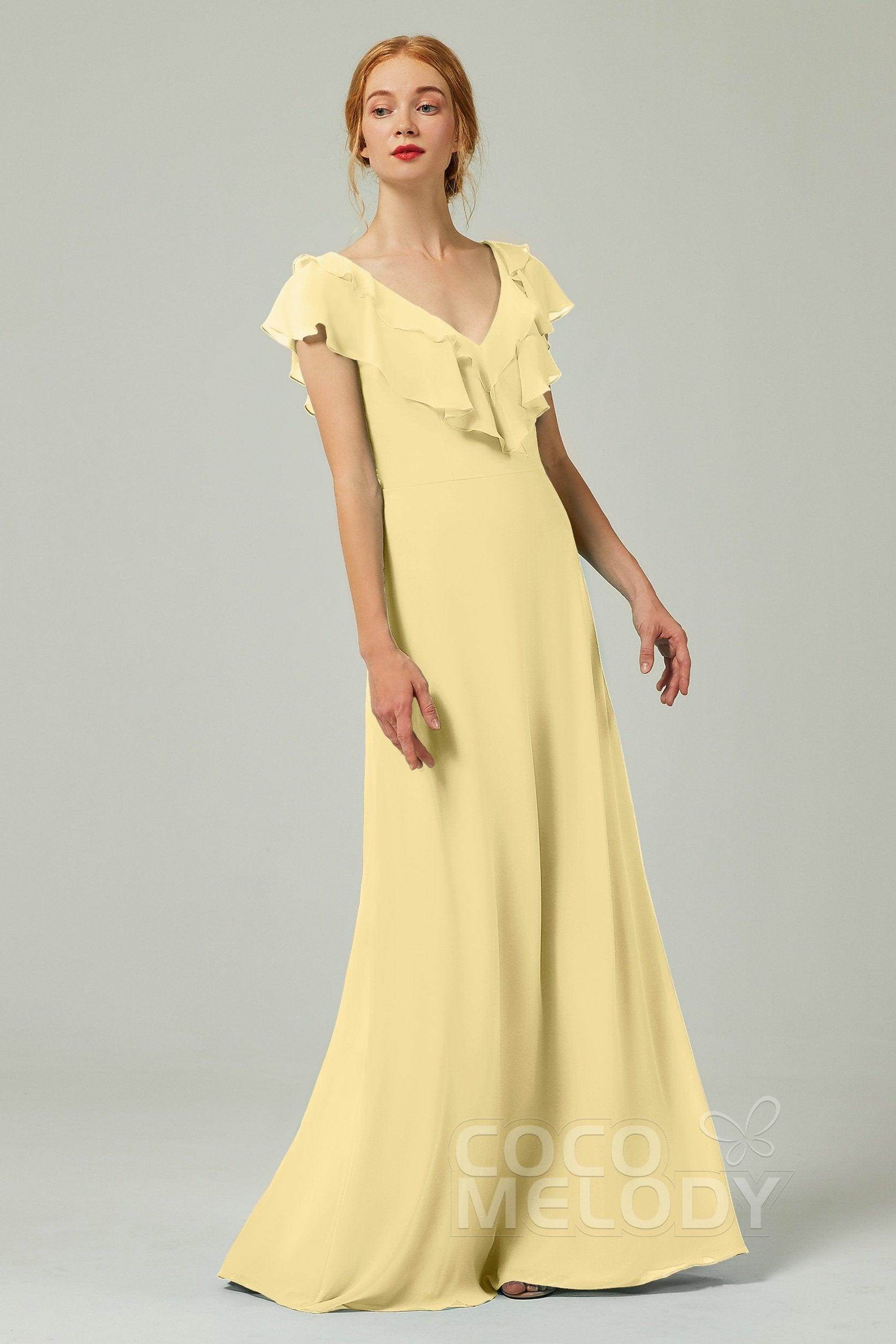 A-Line Floor Length Chiffon Bridesmaid Dress CB0323