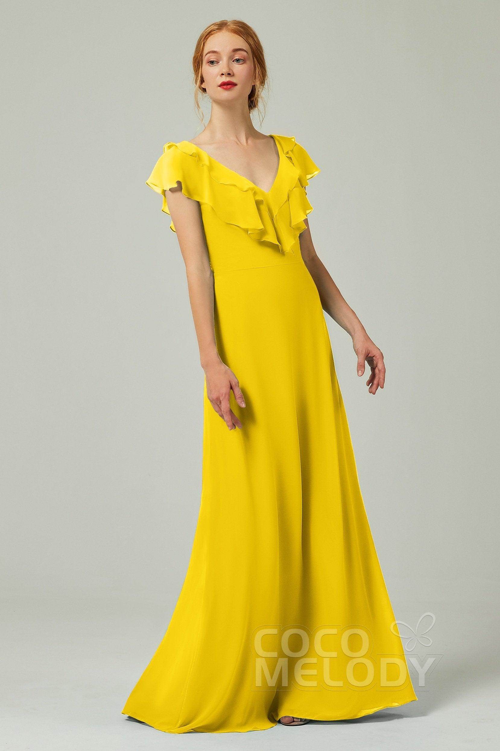 A-Line Floor Length Chiffon Bridesmaid Dress CB0323