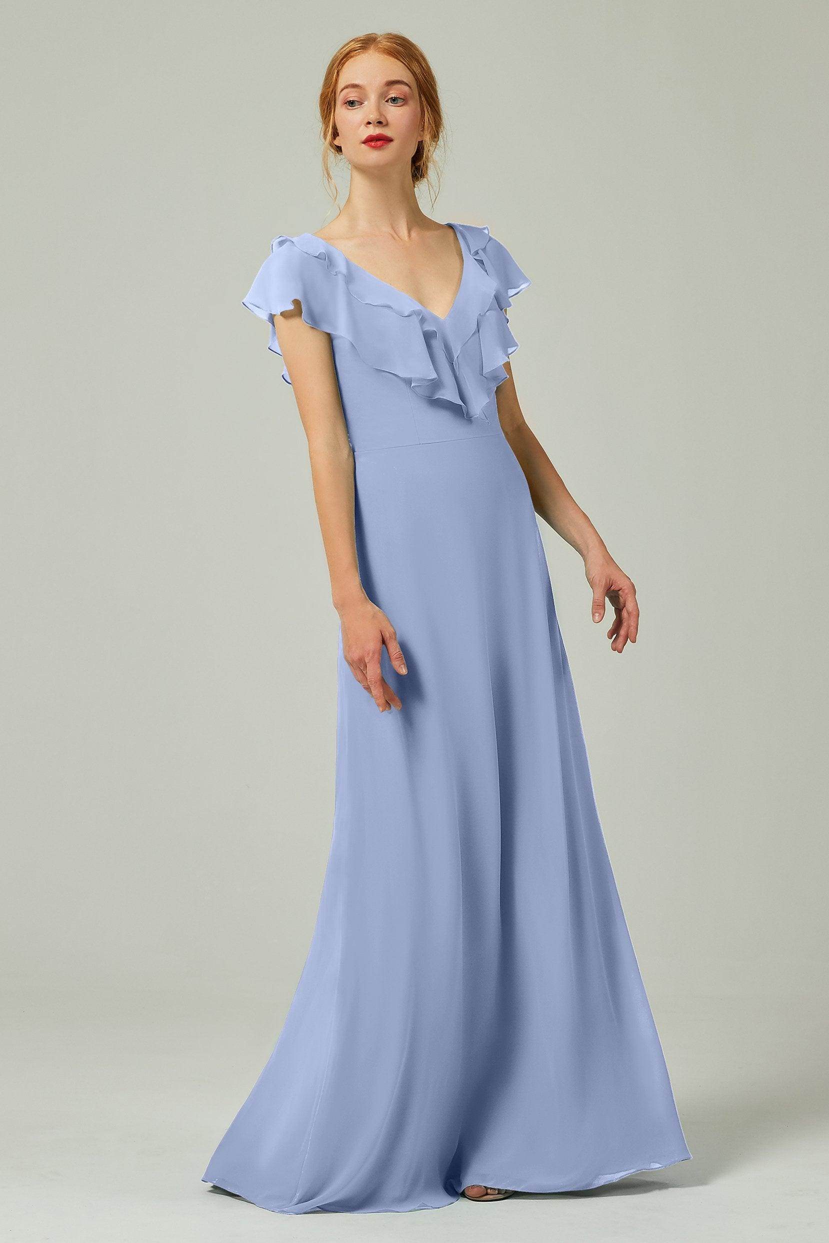 A-Line Floor Length Chiffon Bridesmaid Dress CB0323