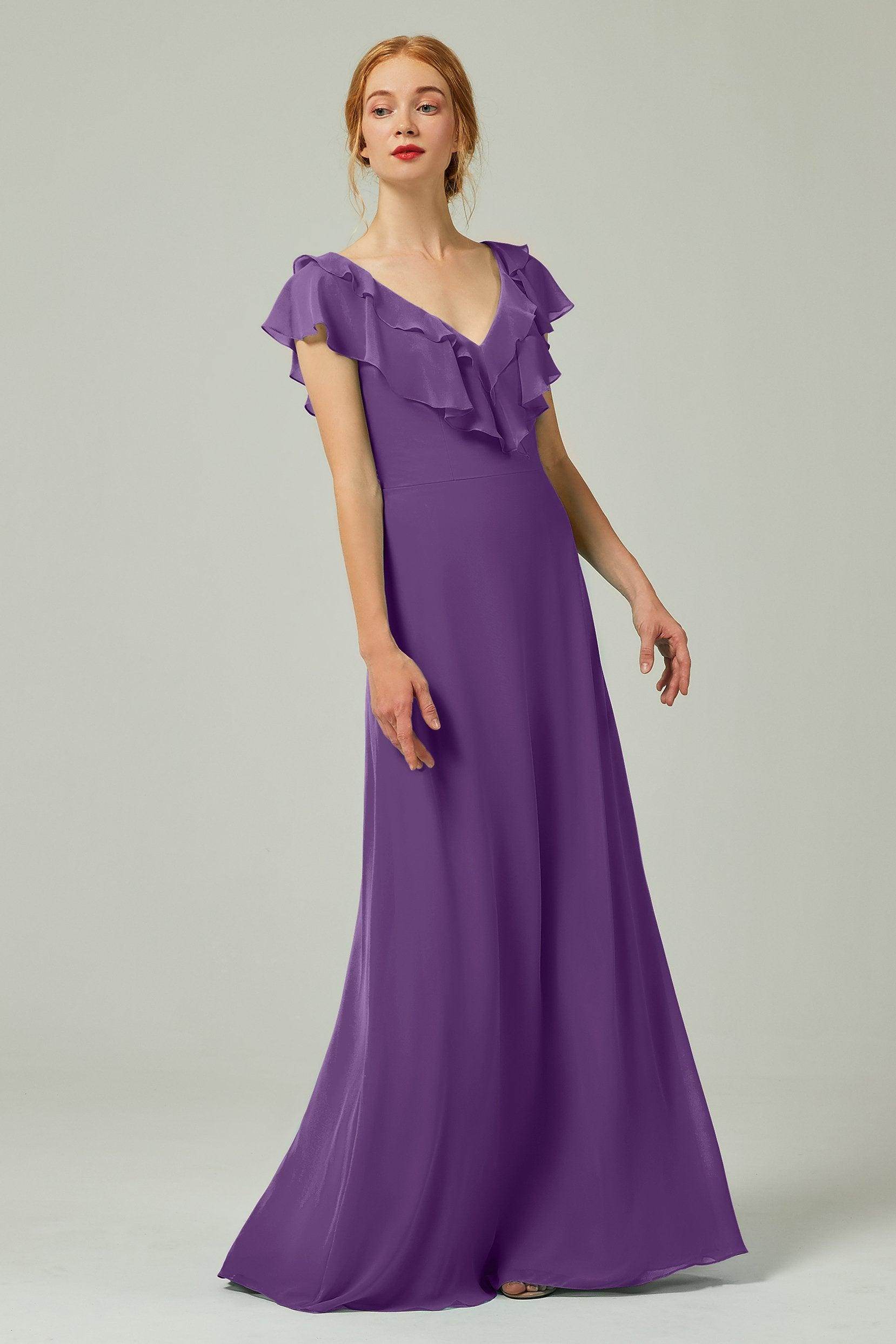 A-Line Floor Length Chiffon Bridesmaid Dress CB0323