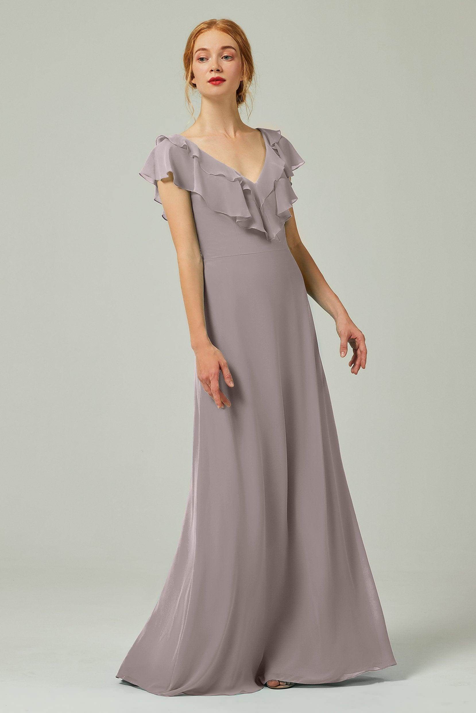 A-Line Floor Length Chiffon Bridesmaid Dress CB0323