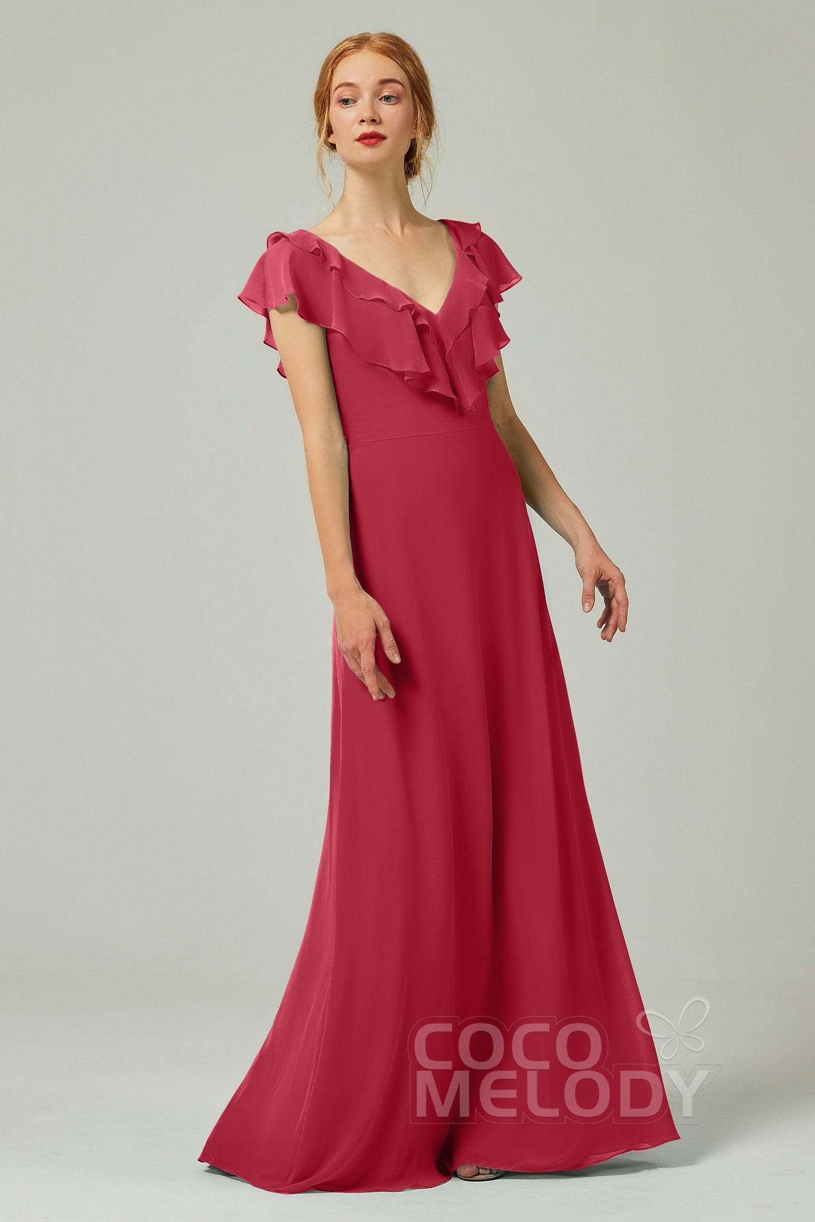 A-Line Floor Length Chiffon Bridesmaid Dress CB0323