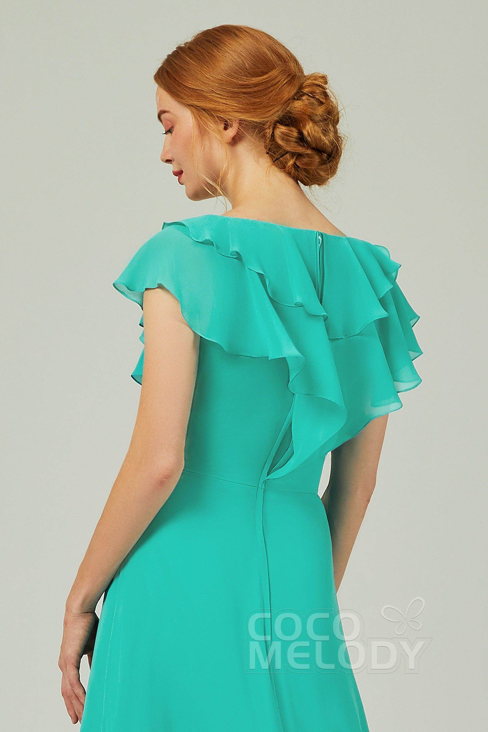 A-Line Floor Length Chiffon Bridesmaid Dress CB0323