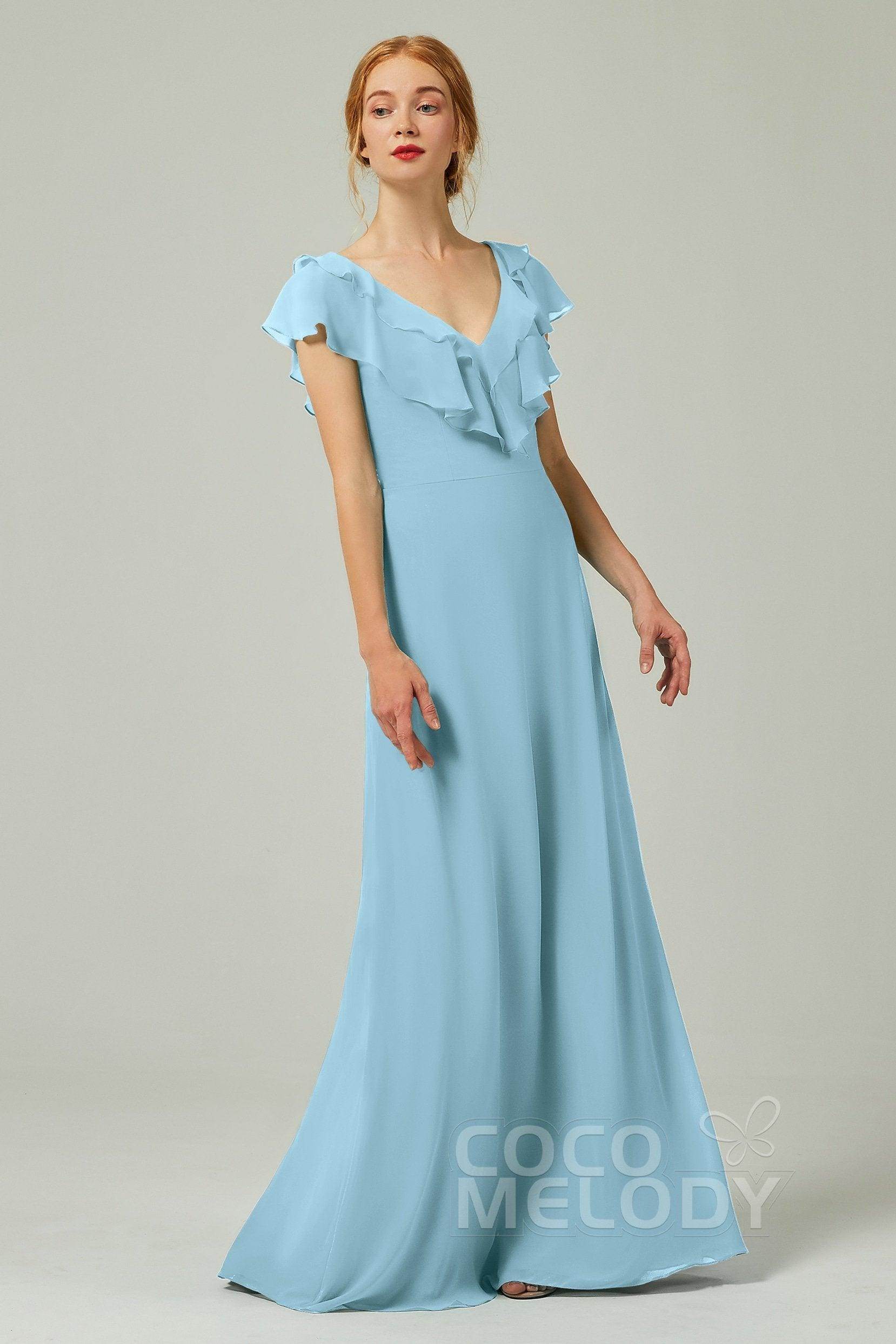 A-Line Floor Length Chiffon Bridesmaid Dress CB0323