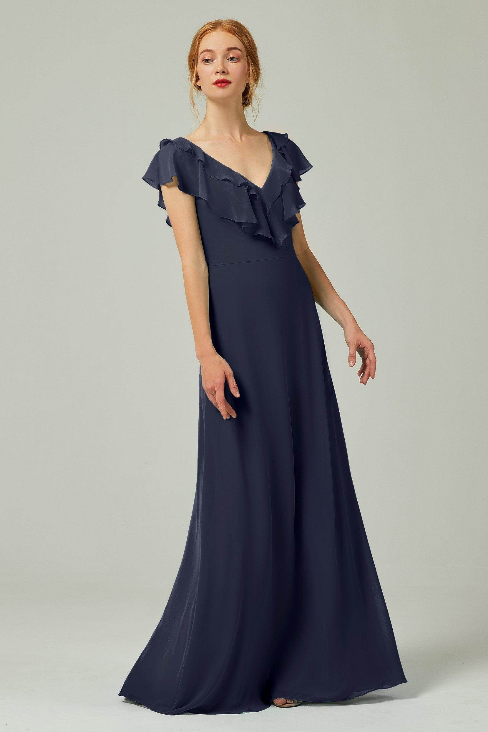 A-Line Floor Length Chiffon Bridesmaid Dress CB0323