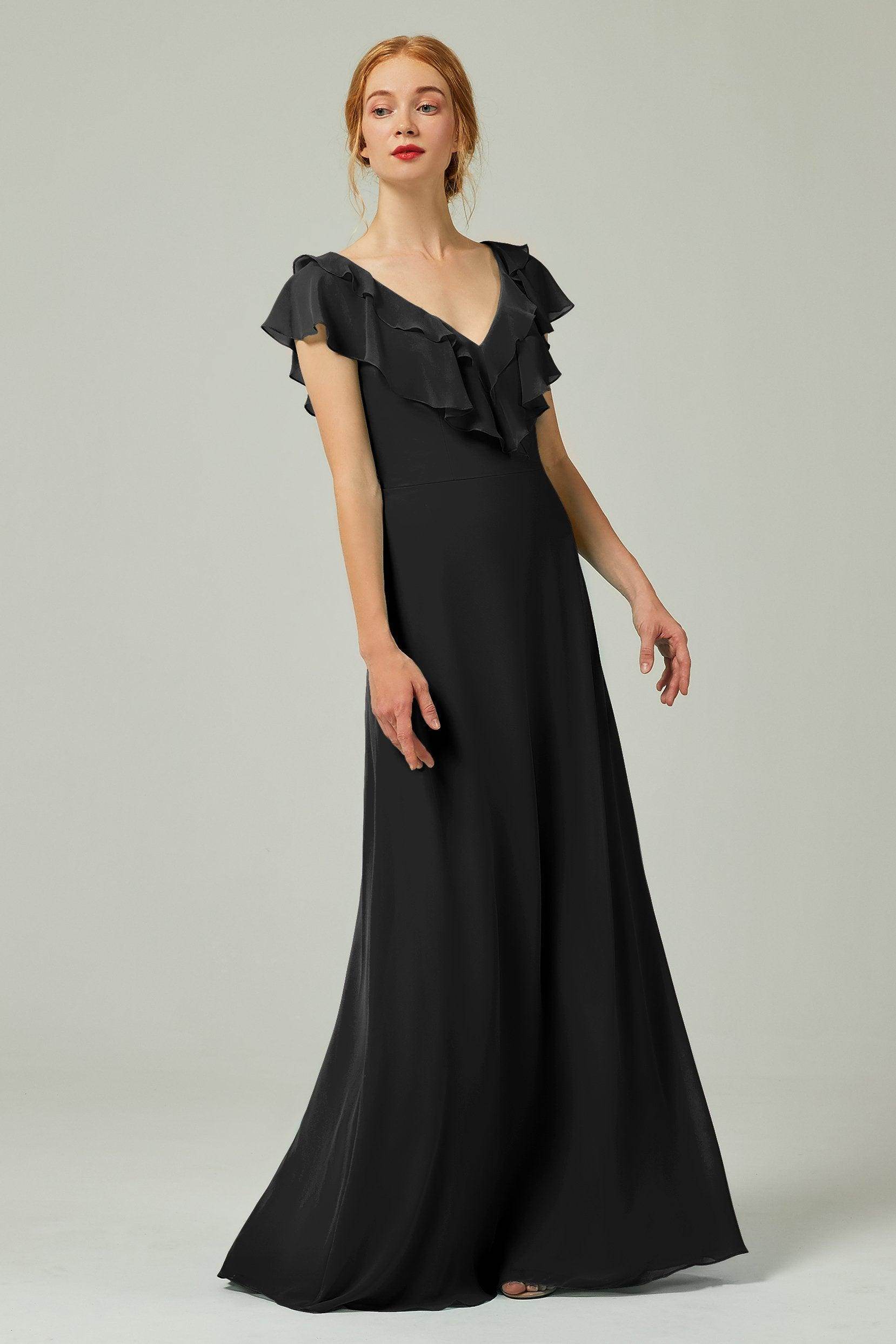 A-Line Floor Length Chiffon Bridesmaid Dress CB0323