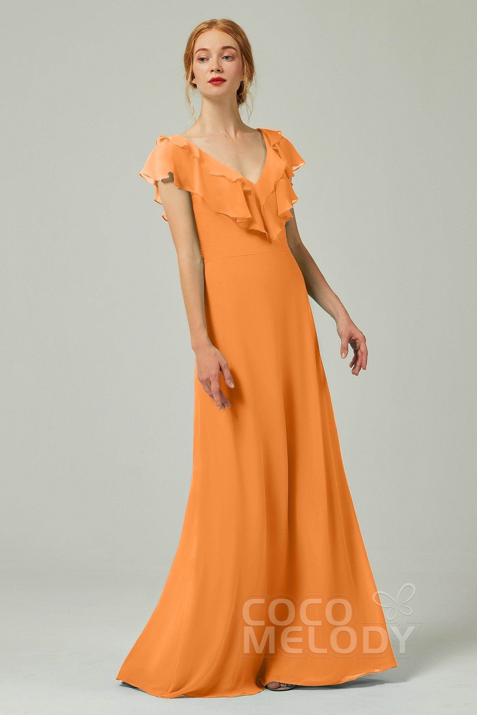 A-Line Floor Length Chiffon Bridesmaid Dress CB0323