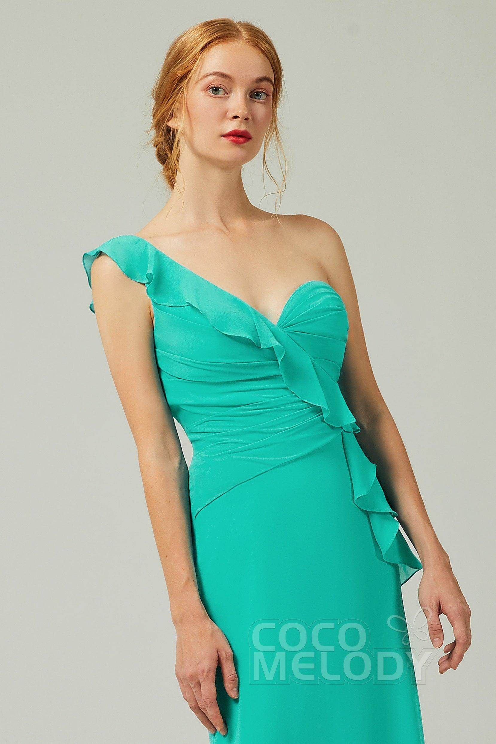 Sheath-Column Floor Length Chiffon Bridesmaid Dress CB0324