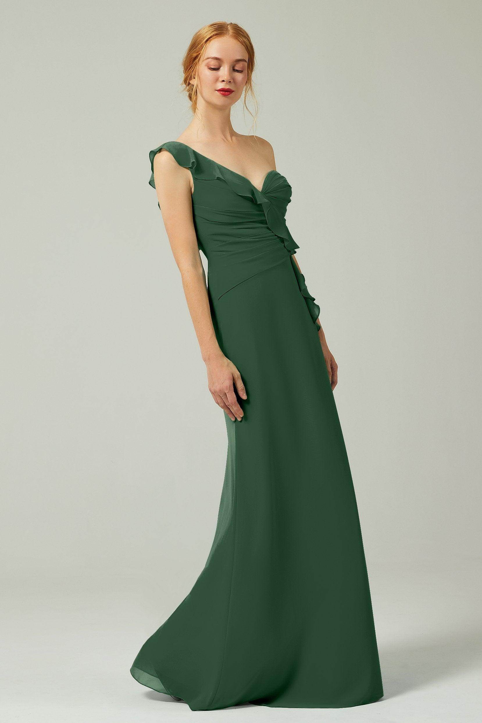 Sheath-Column Floor Length Chiffon Bridesmaid Dress CB0324