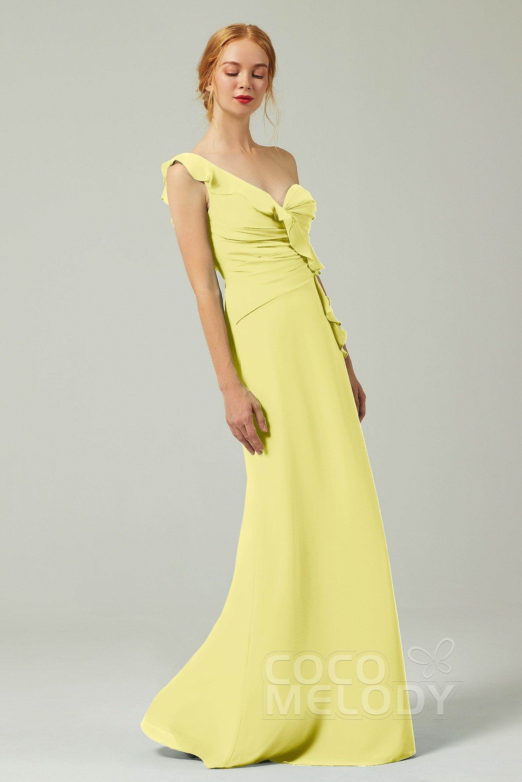 Sheath-Column Floor Length Chiffon Bridesmaid Dress CB0324