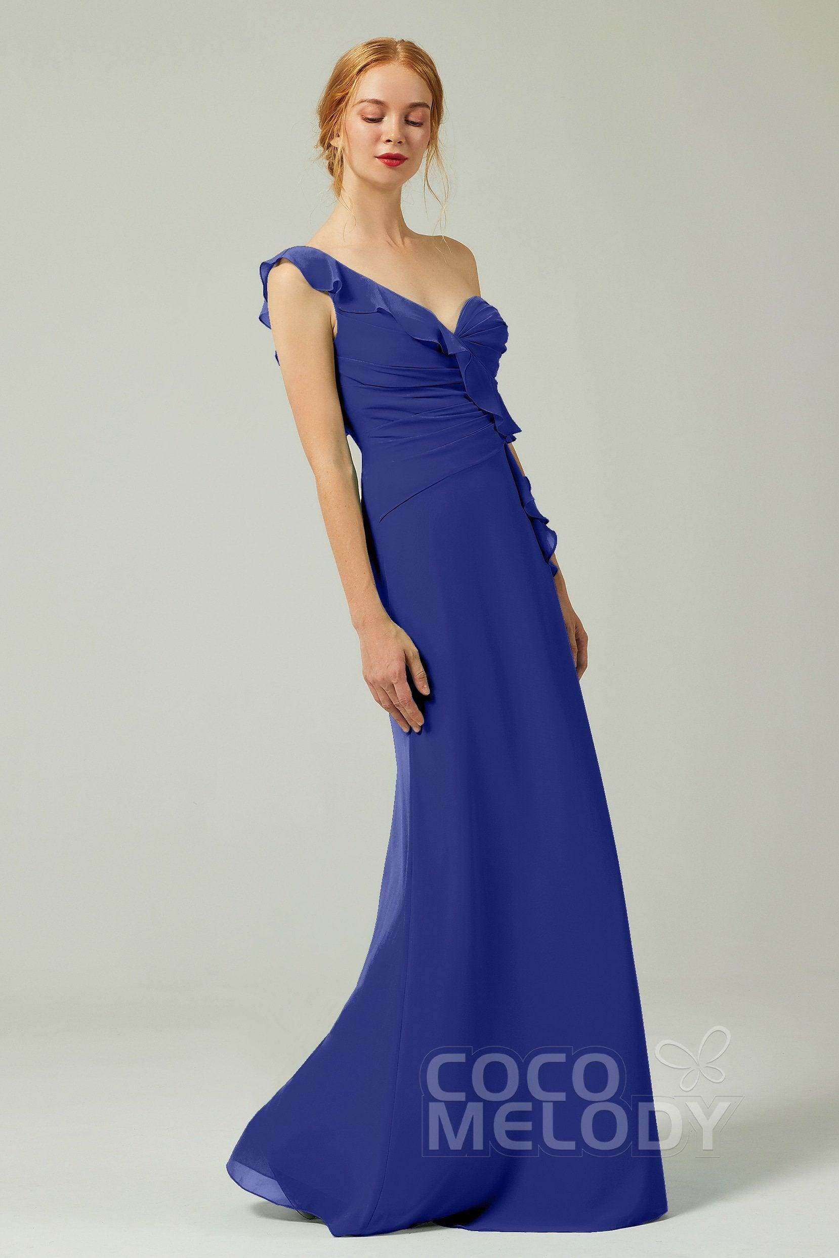 Sheath-Column Floor Length Chiffon Bridesmaid Dress CB0324