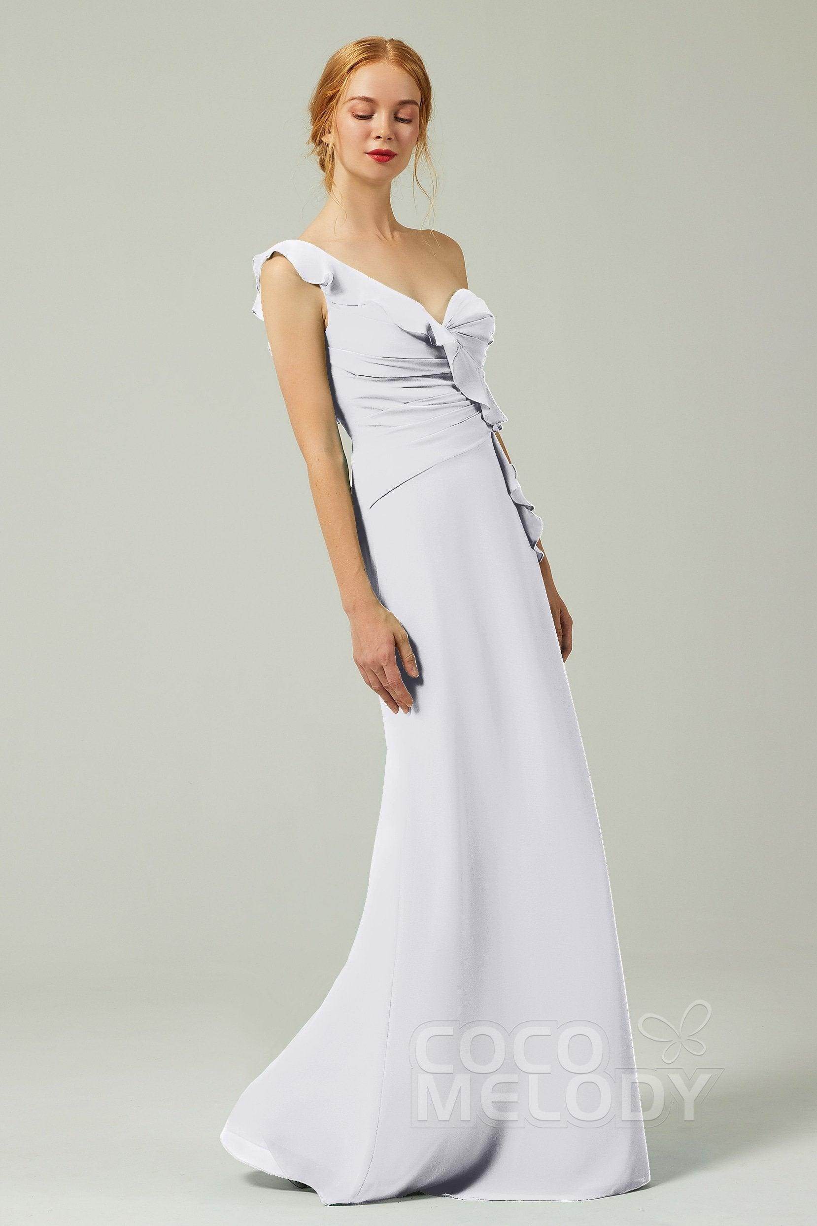 Sheath-Column Floor Length Chiffon Bridesmaid Dress CB0324