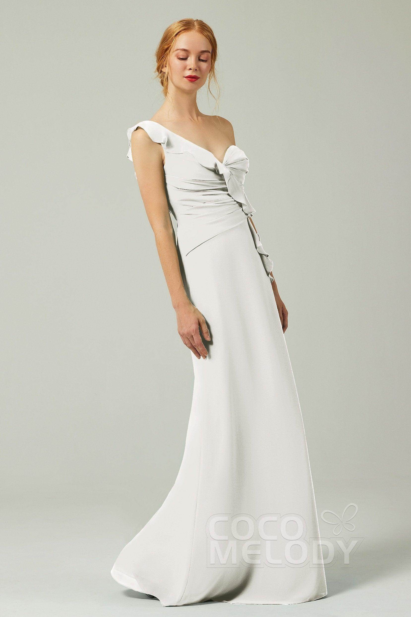 Sheath-Column Floor Length Chiffon Bridesmaid Dress CB0324