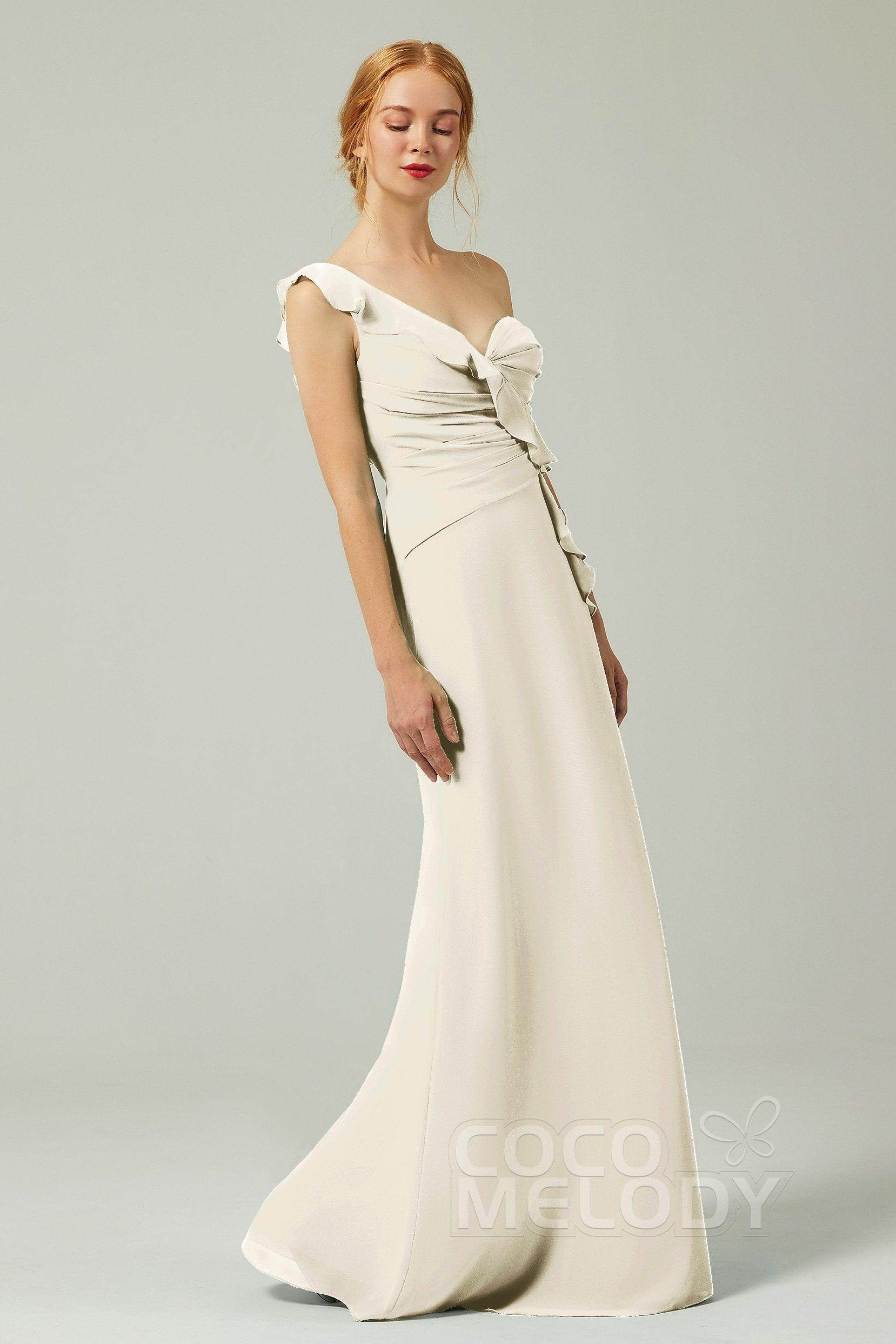 Sheath-Column Floor Length Chiffon Bridesmaid Dress CB0324