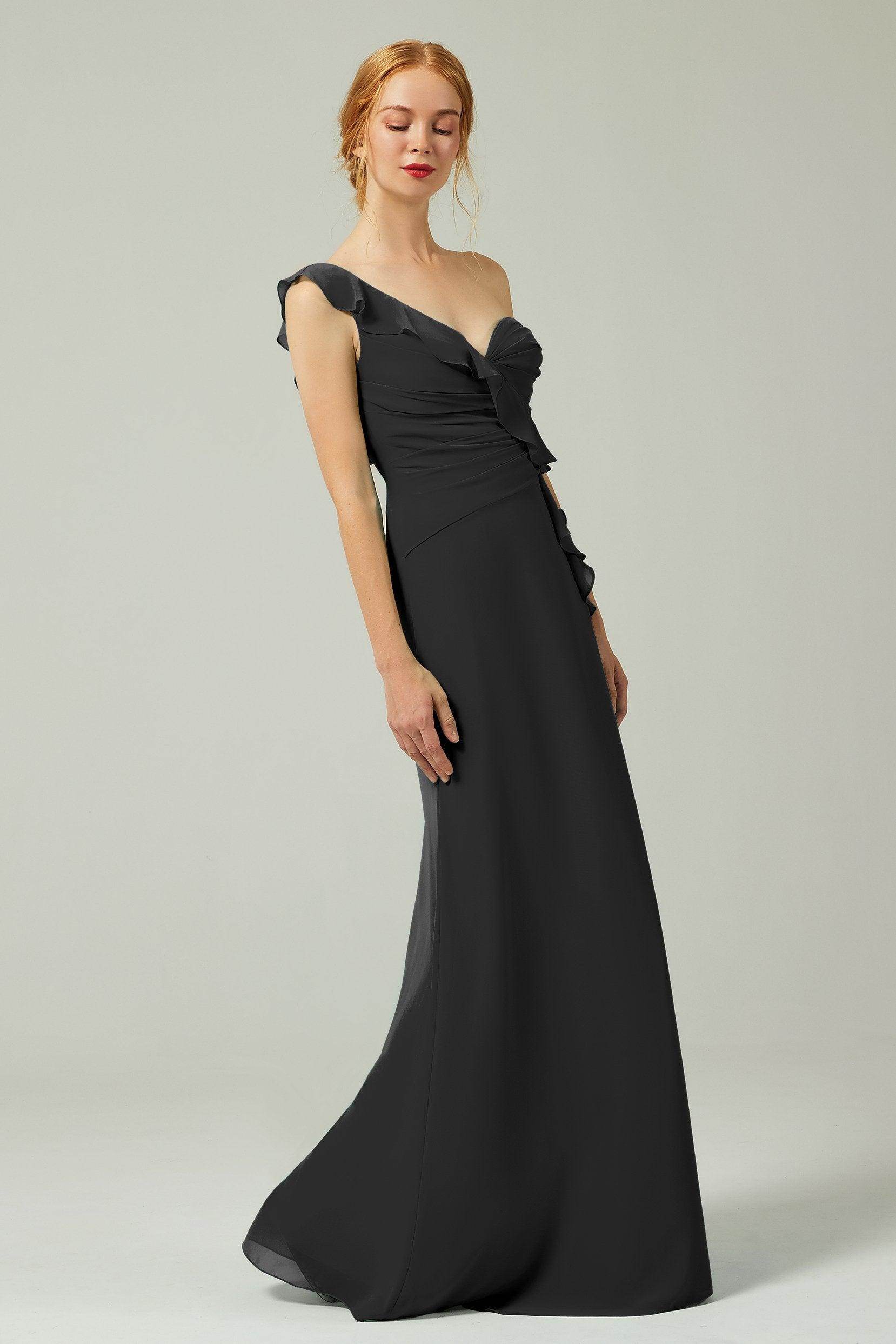 Sheath-Column Floor Length Chiffon Bridesmaid Dress CB0324
