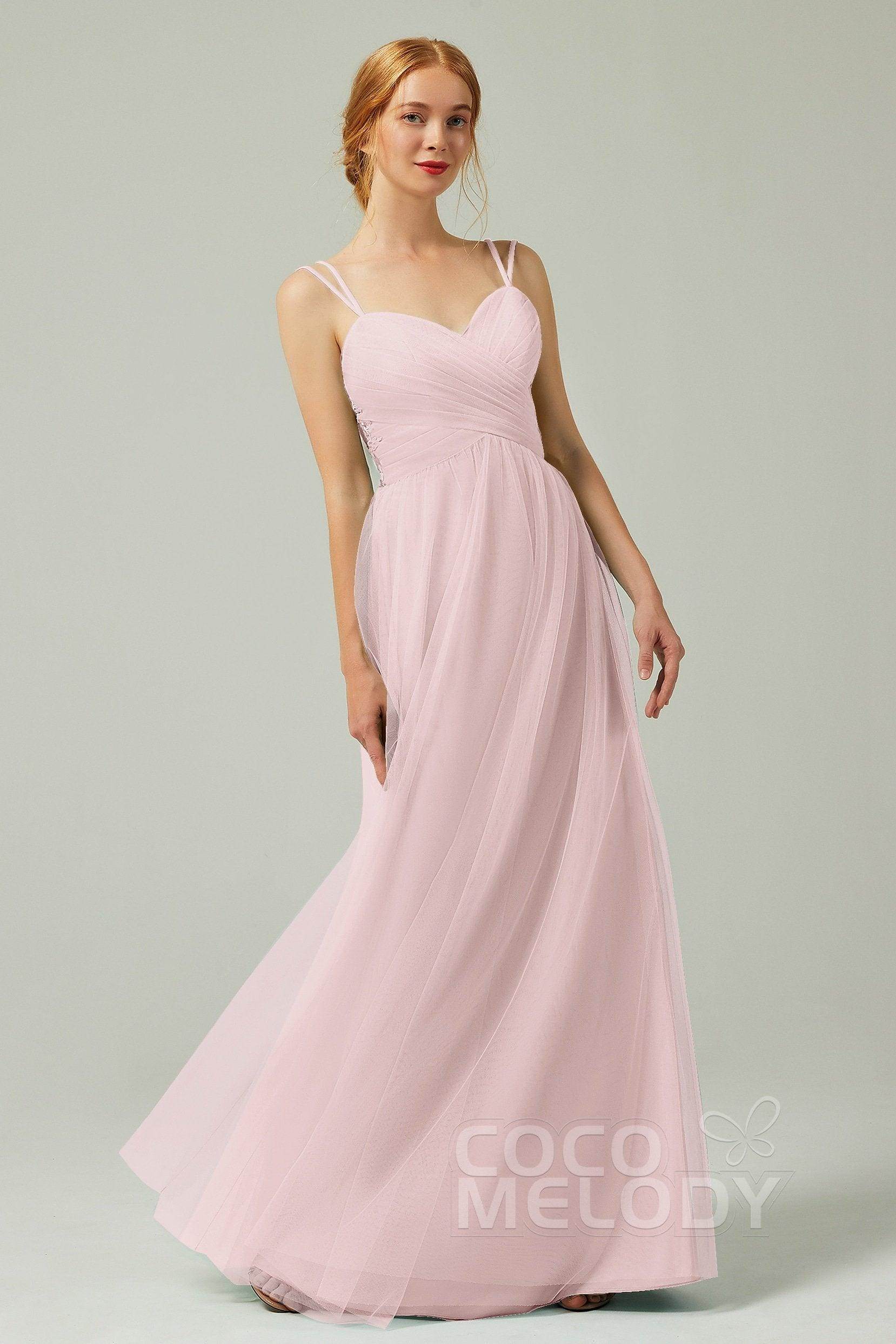 A-Line Floor Length Tulle Bridesmaid Dress CB0325