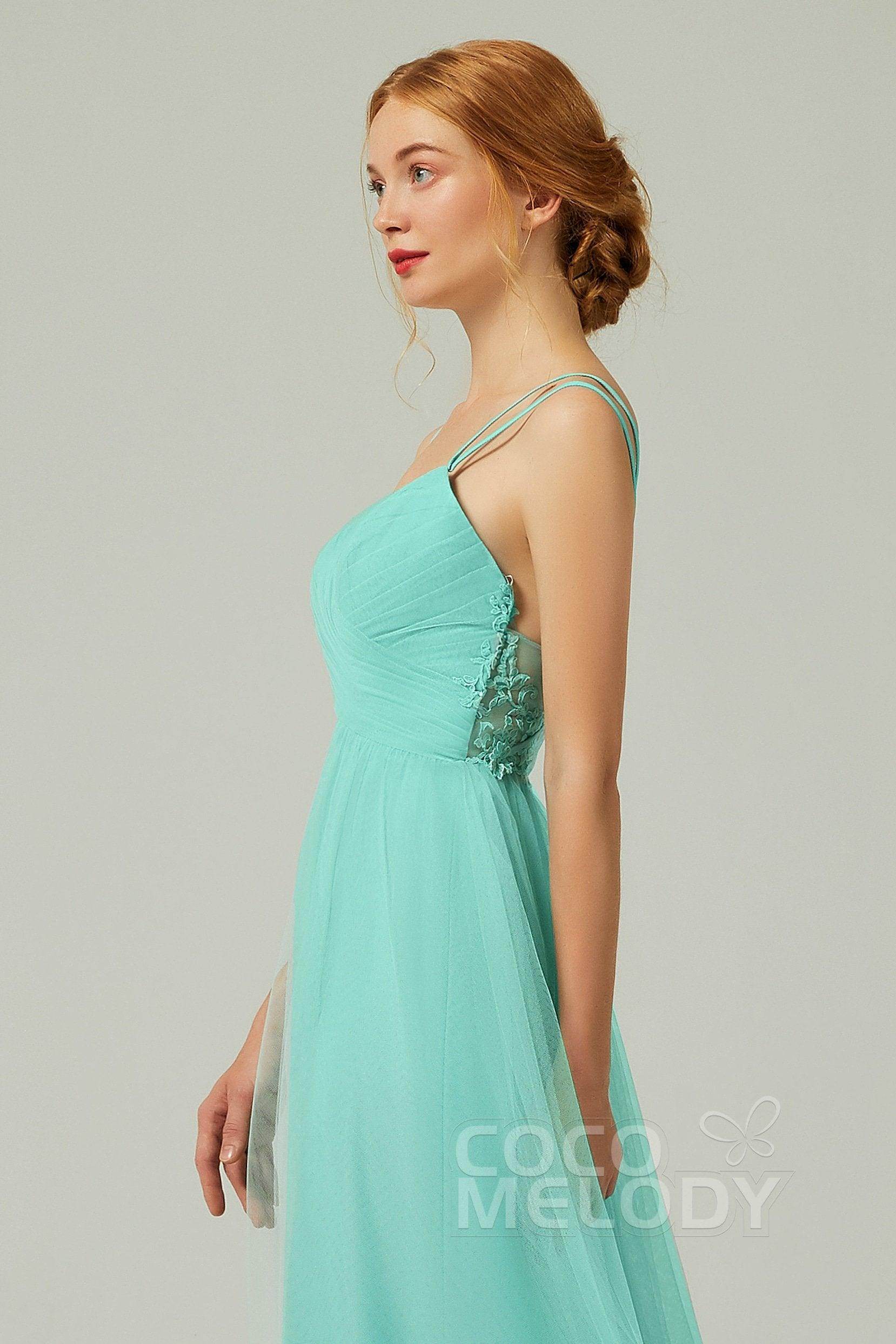 A-Line Floor Length Tulle Bridesmaid Dress CB0325