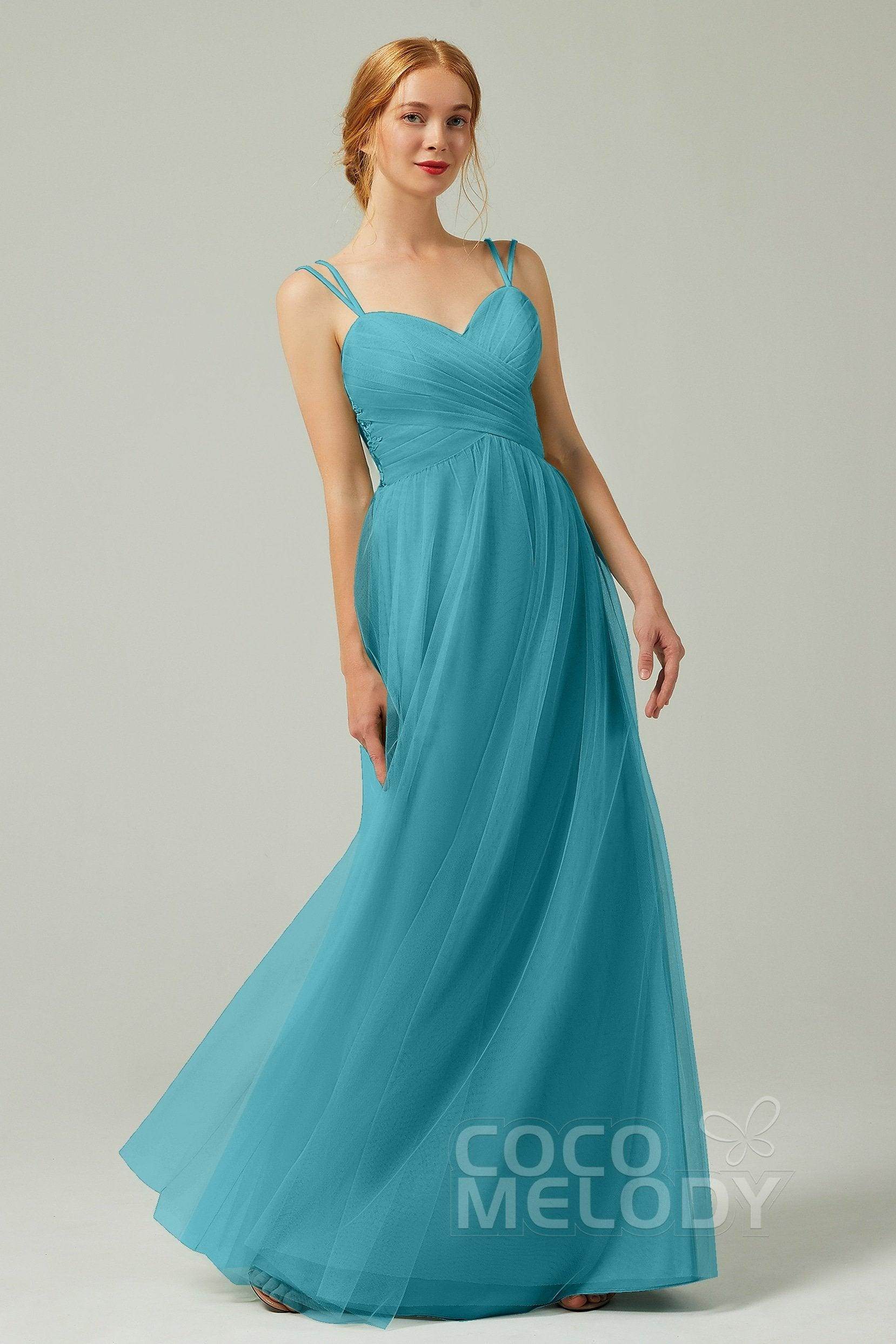 A-Line Floor Length Tulle Bridesmaid Dress CB0325