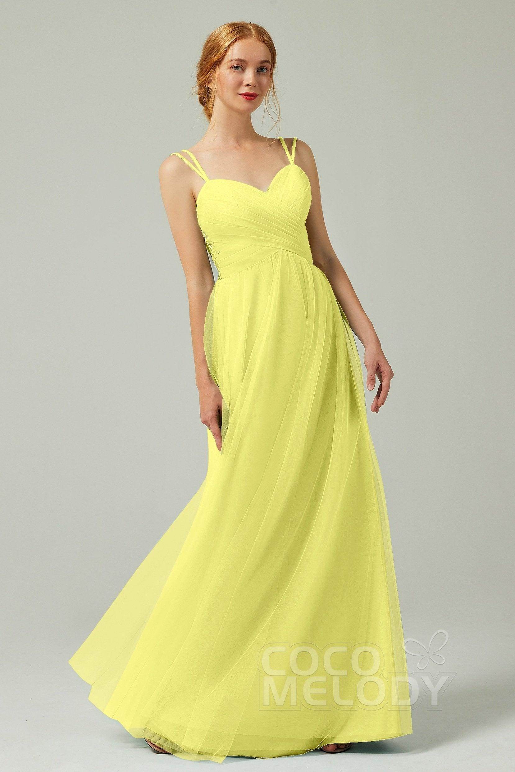 A-Line Floor Length Tulle Bridesmaid Dress CB0325