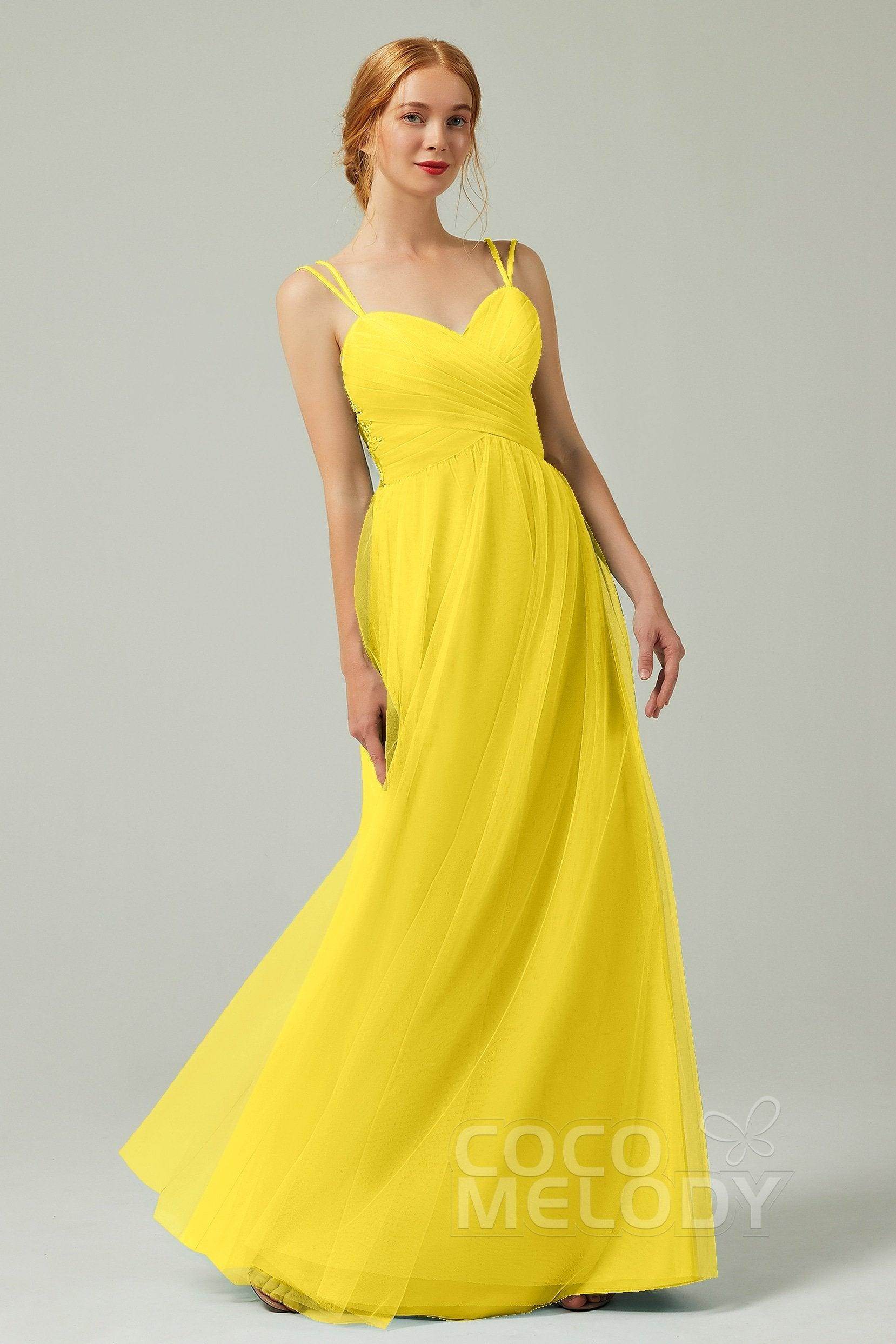 A-Line Floor Length Tulle Bridesmaid Dress CB0325