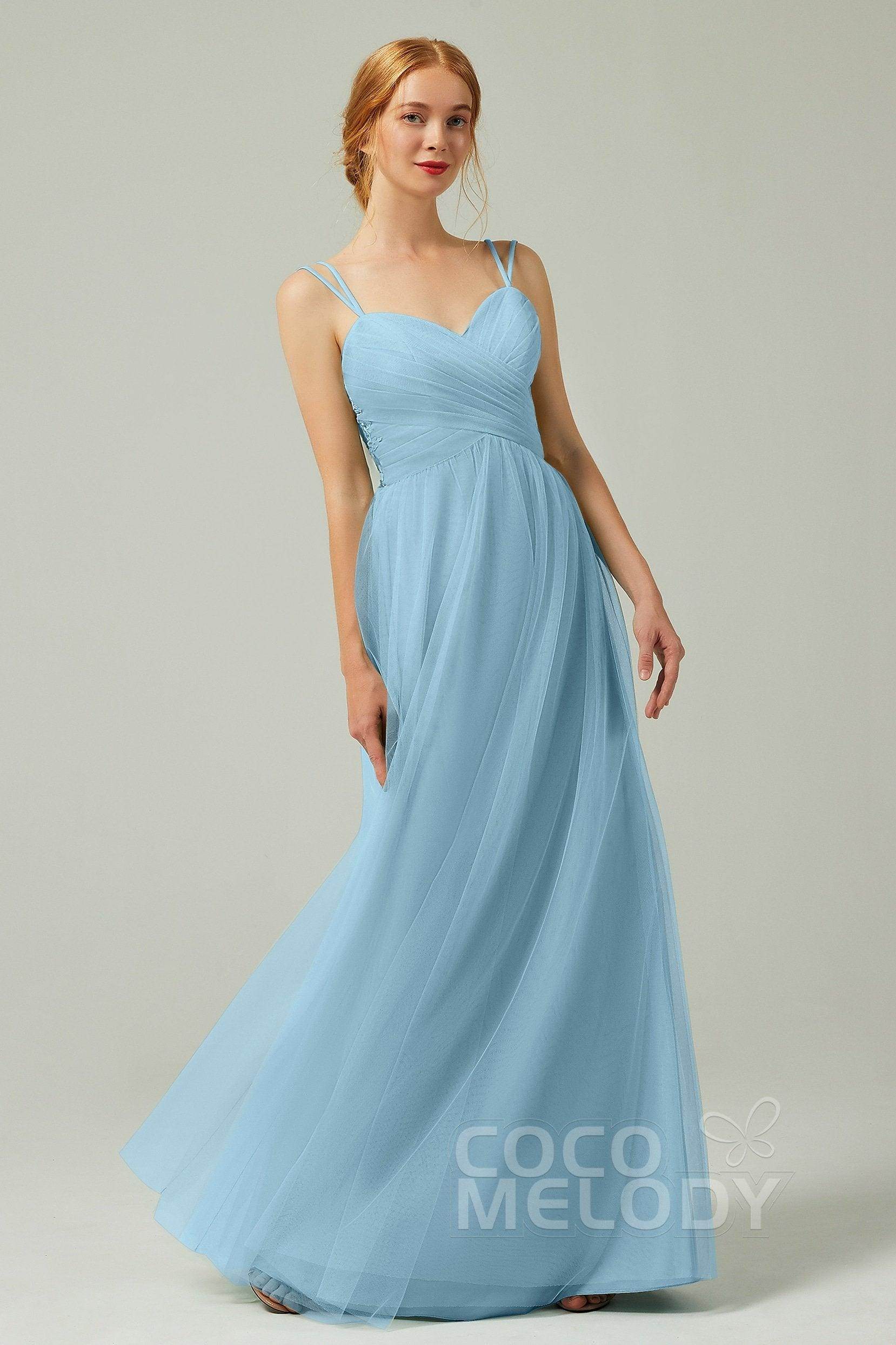 A-Line Floor Length Tulle Bridesmaid Dress CB0325