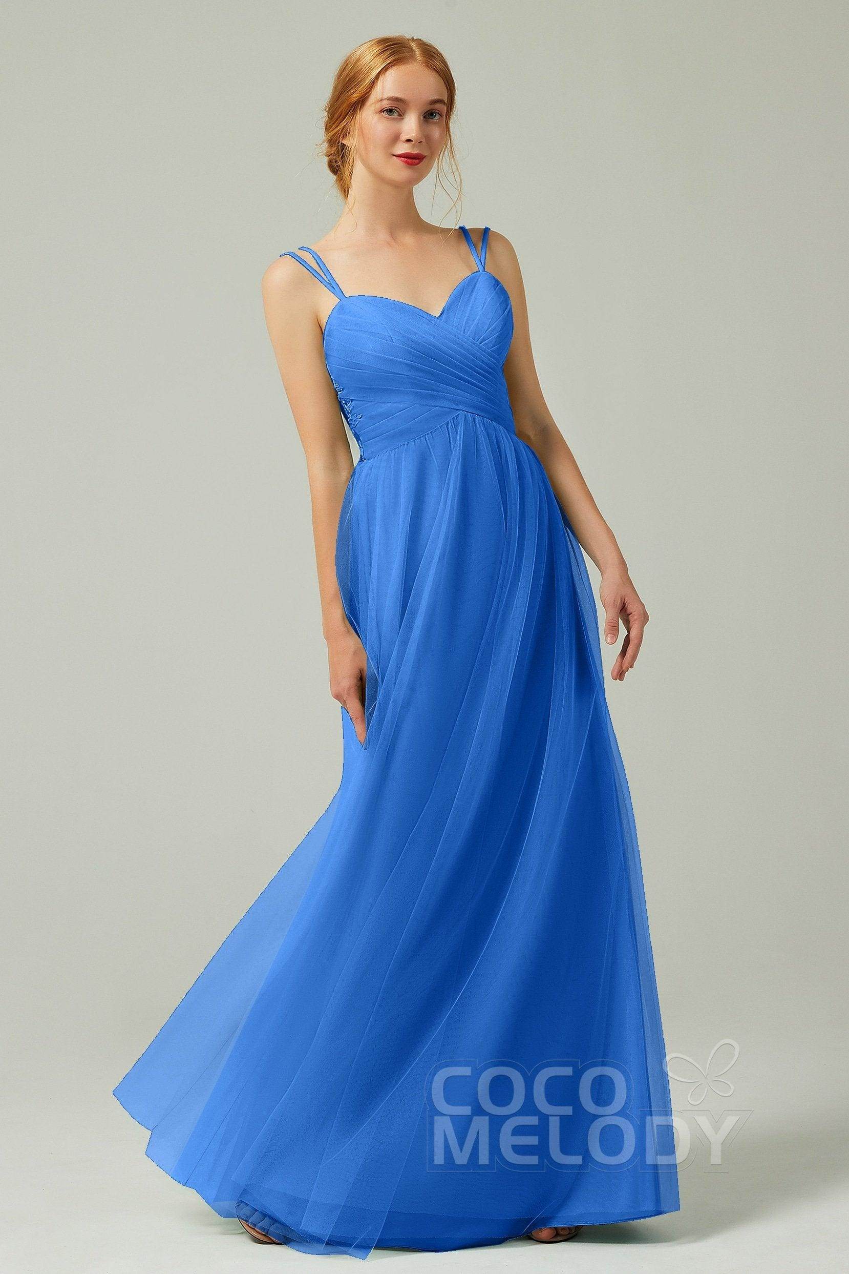 A-Line Floor Length Tulle Bridesmaid Dress CB0325