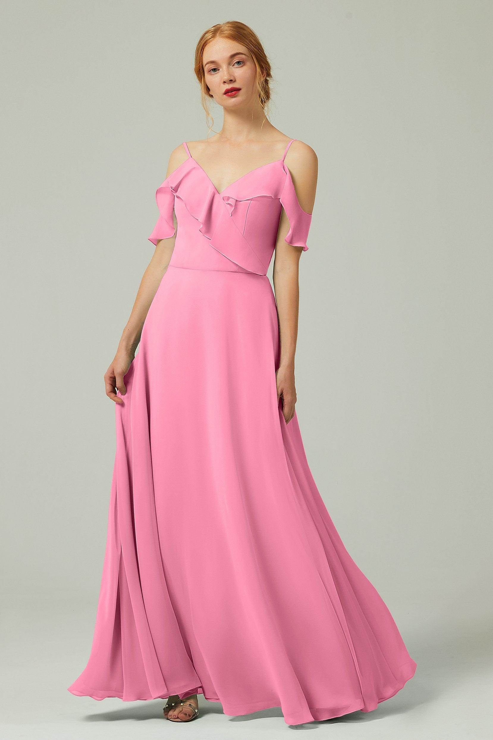 A-Line Floor Length Chiffon Bridesmaid Dress CB0326