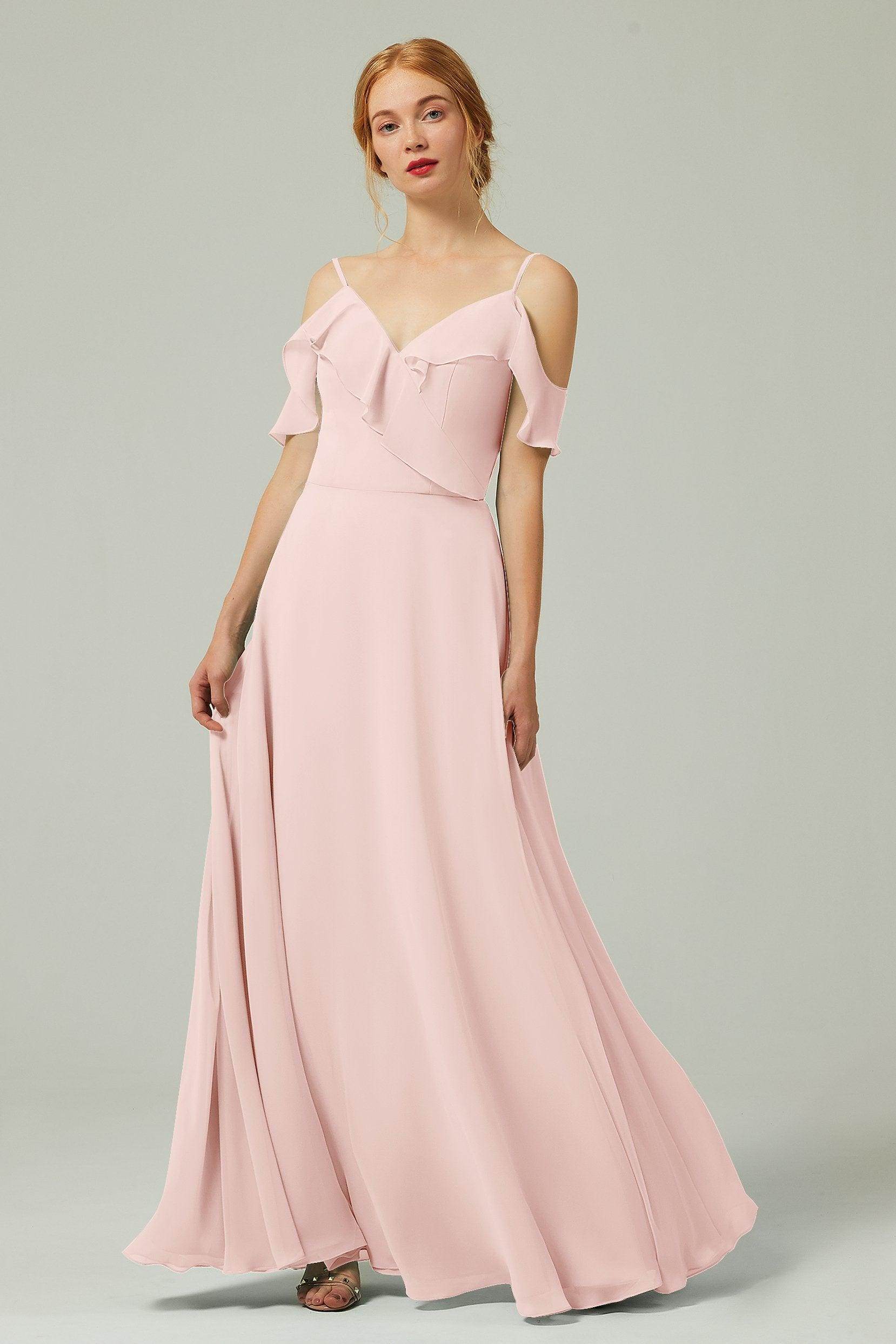 A-Line Floor Length Chiffon Bridesmaid Dress CB0326