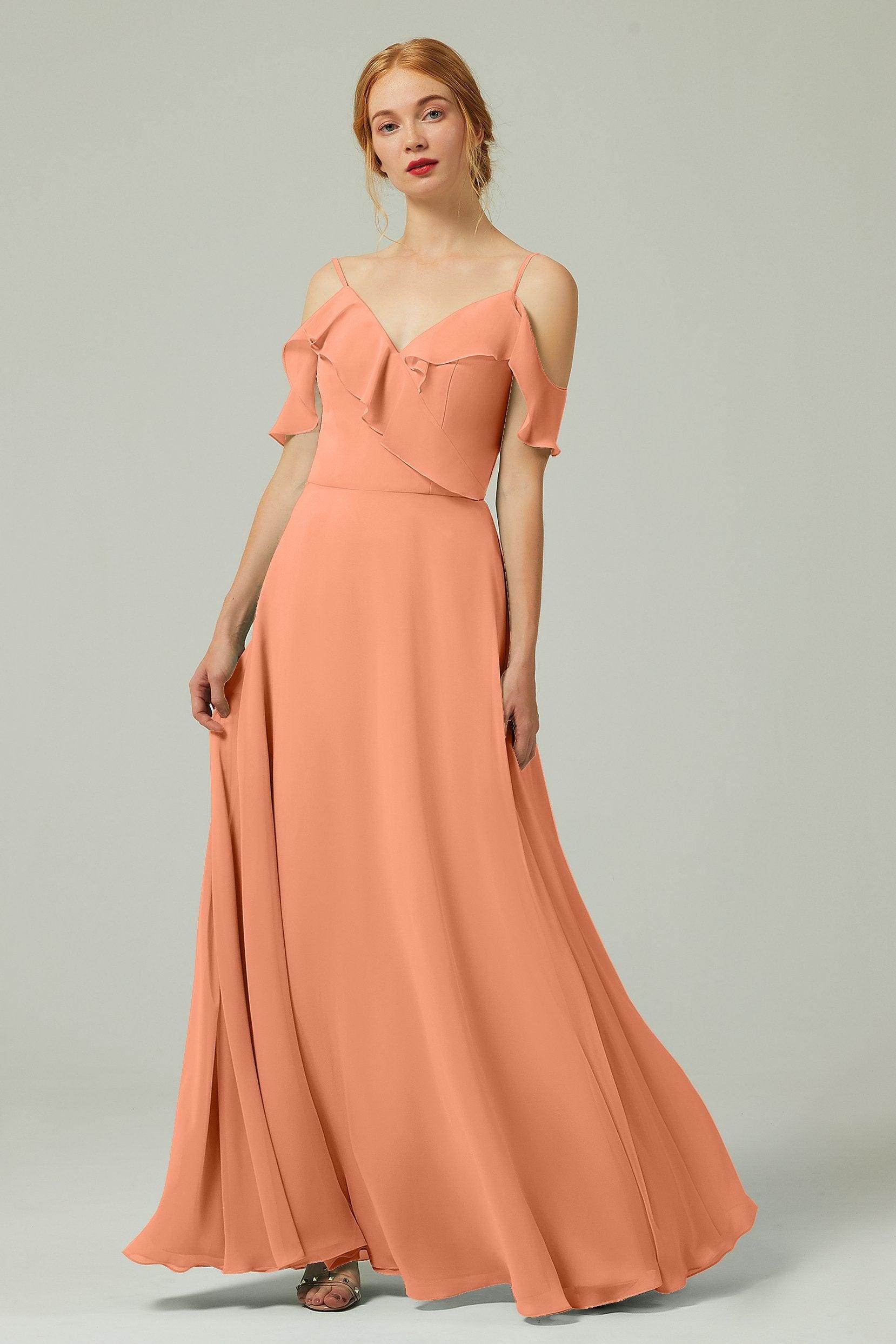 A-Line Floor Length Chiffon Bridesmaid Dress CB0326