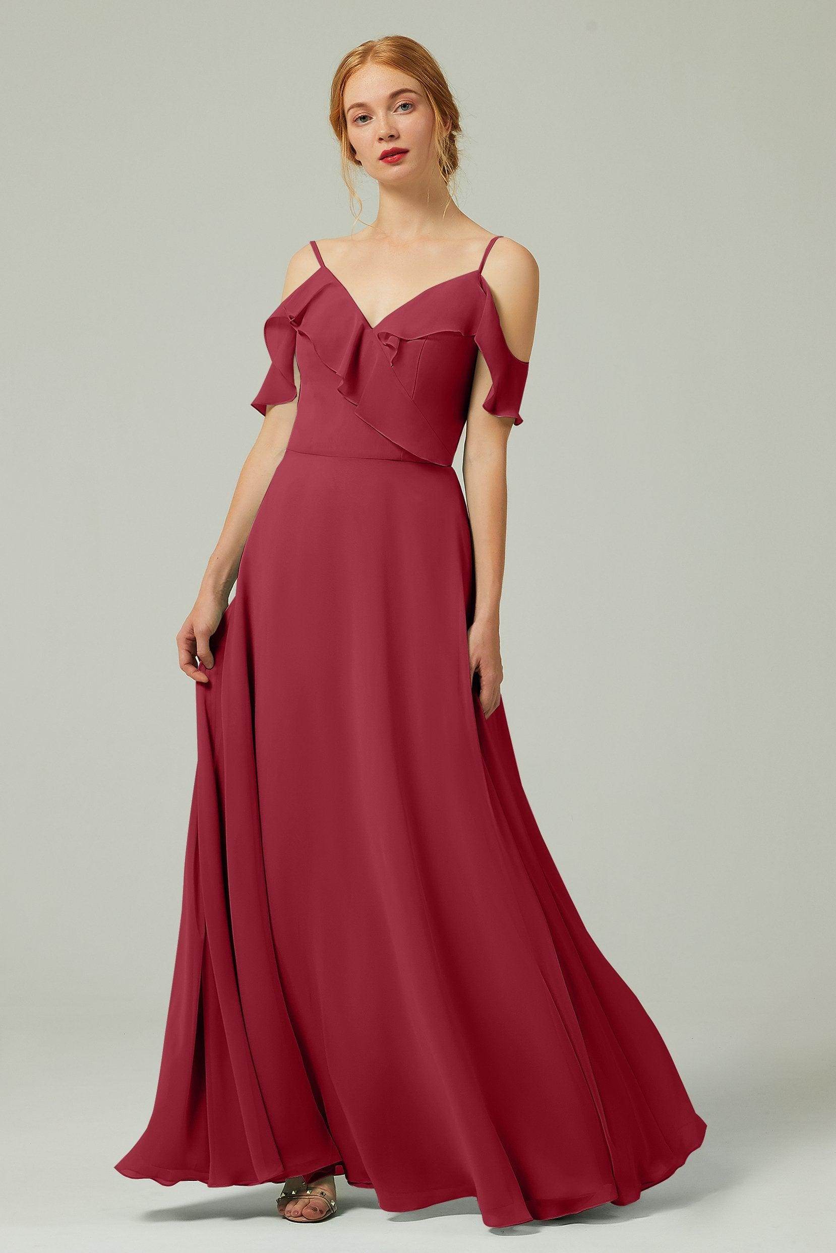A-Line Floor Length Chiffon Bridesmaid Dress CB0326