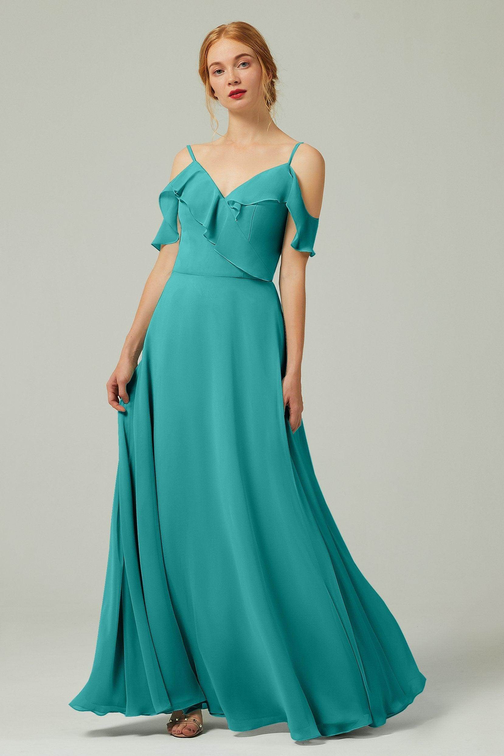 A-Line Floor Length Chiffon Bridesmaid Dress CB0326