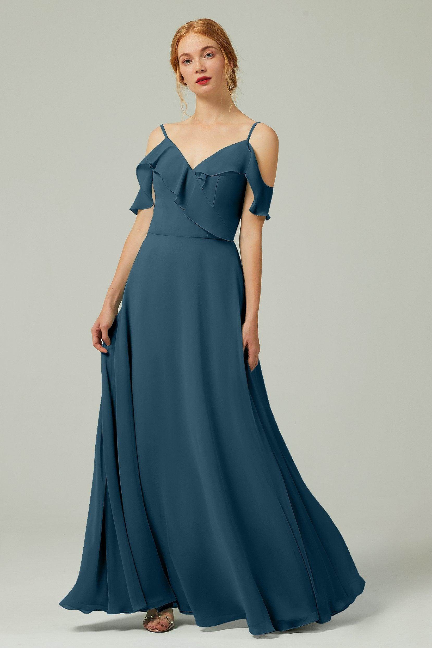 A-Line Floor Length Chiffon Bridesmaid Dress CB0326