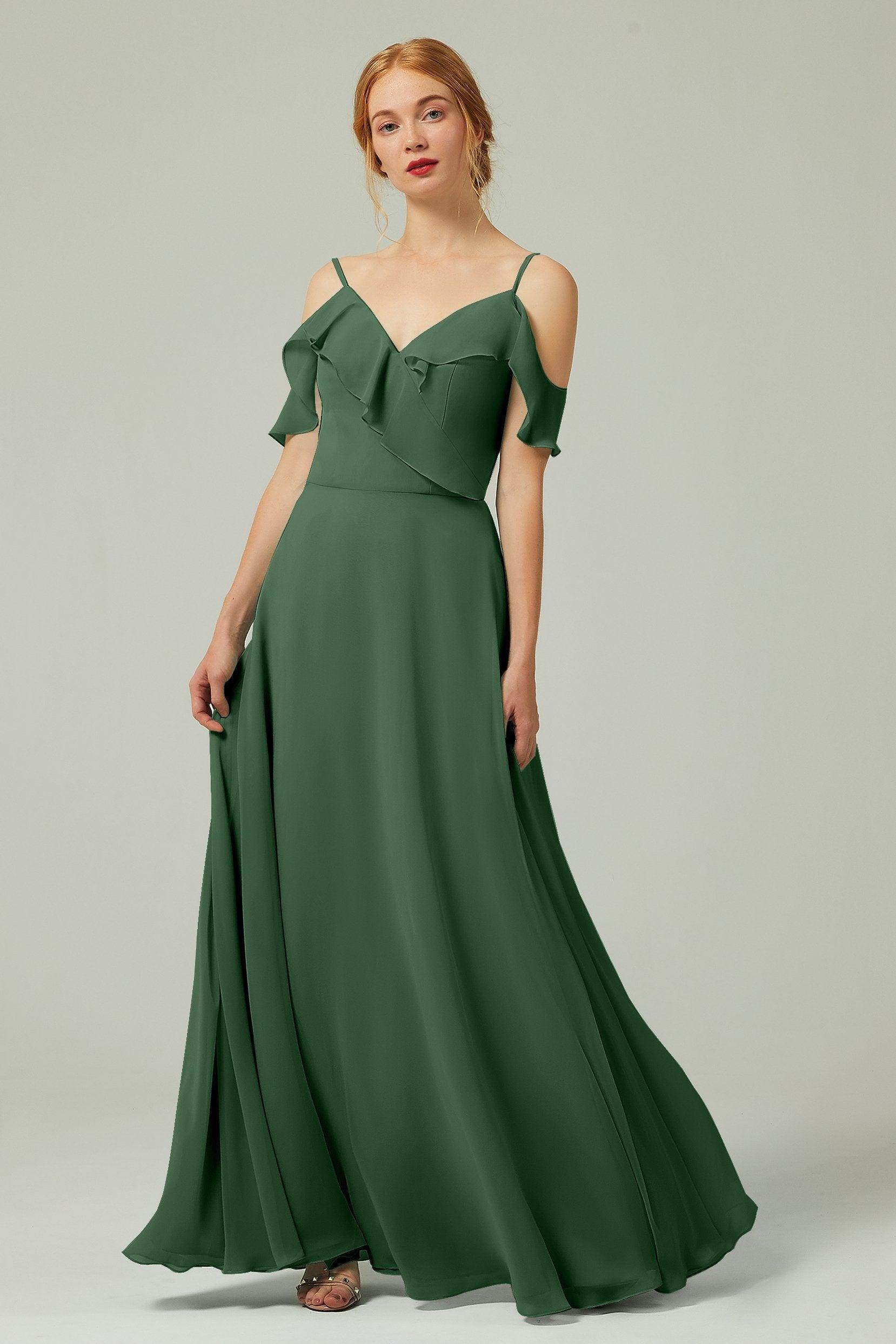 A-Line Floor Length Chiffon Bridesmaid Dress CB0326