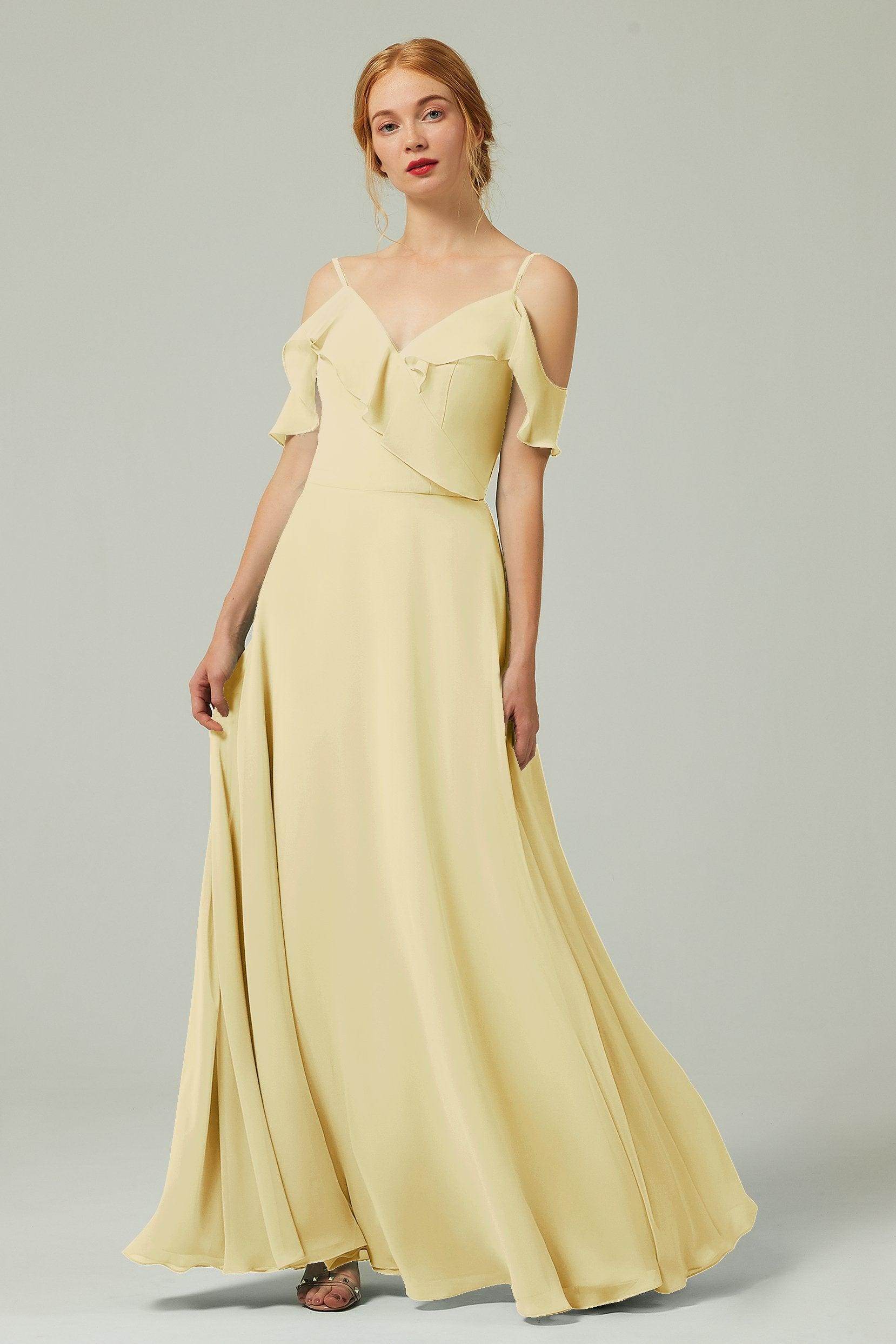 A-Line Floor Length Chiffon Bridesmaid Dress CB0326